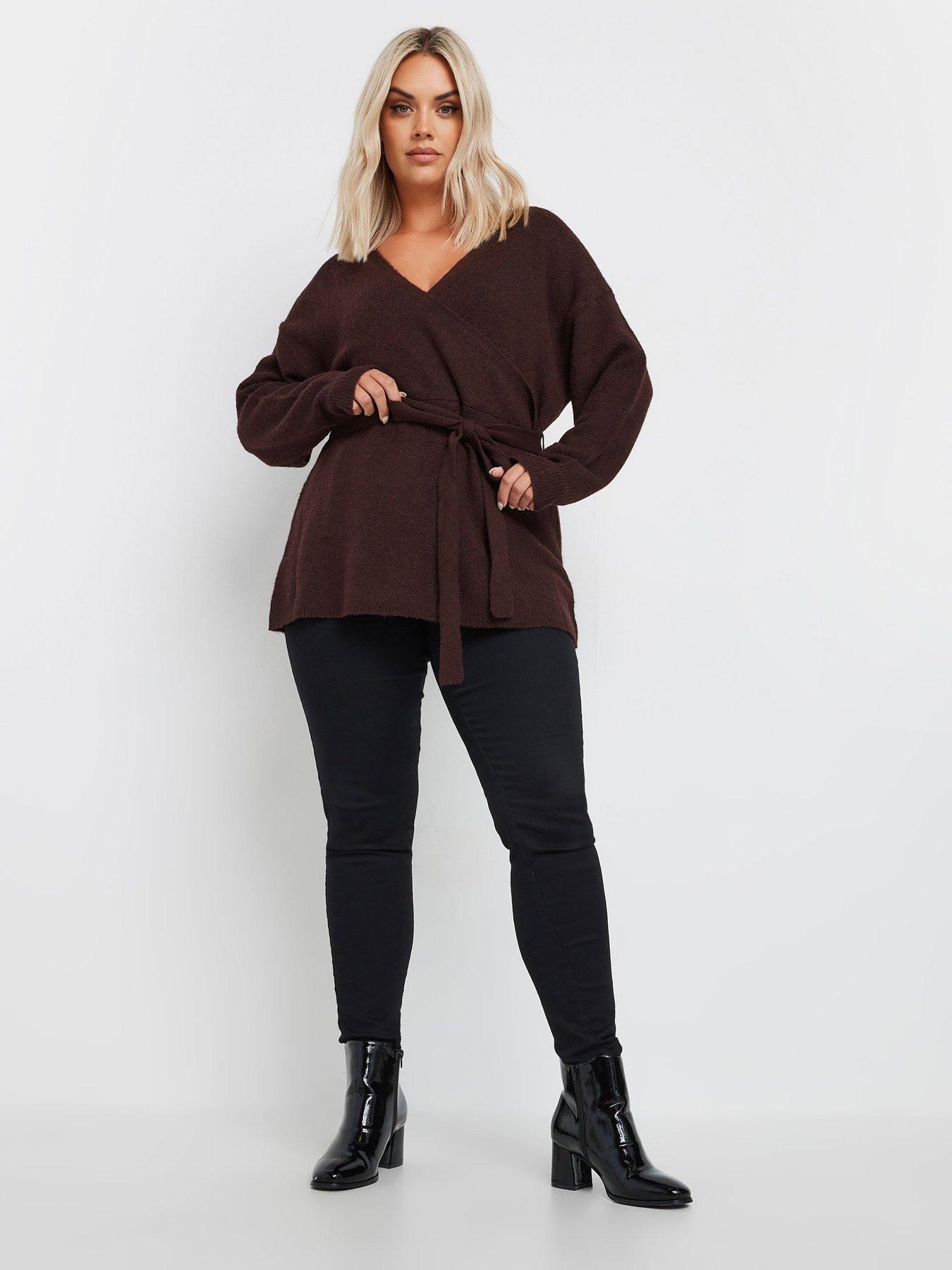 Image 3 of 4 of Yours Curve Wrap Jumper - Purple