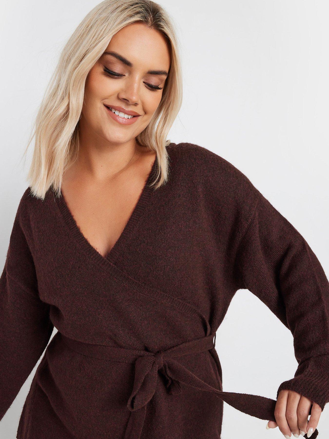 Image 4 of 4 of Yours Curve Wrap Jumper - Purple