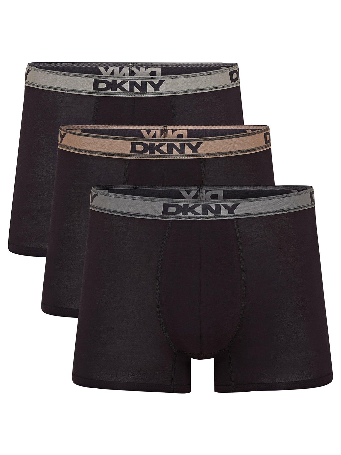 Image 1 of 3 of DKNY Carter 3 Pack Mid Length Trunks - Black