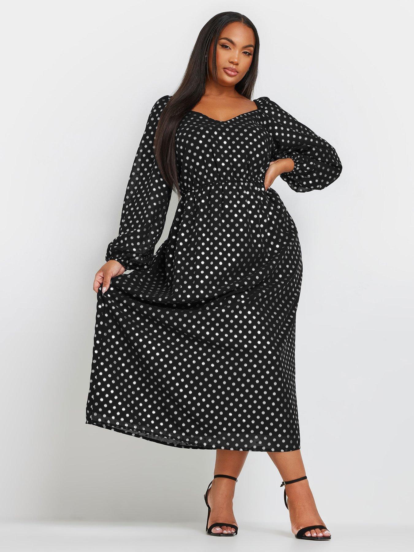 undefined Curve Chiffon Foil Maxi Dress - Black
