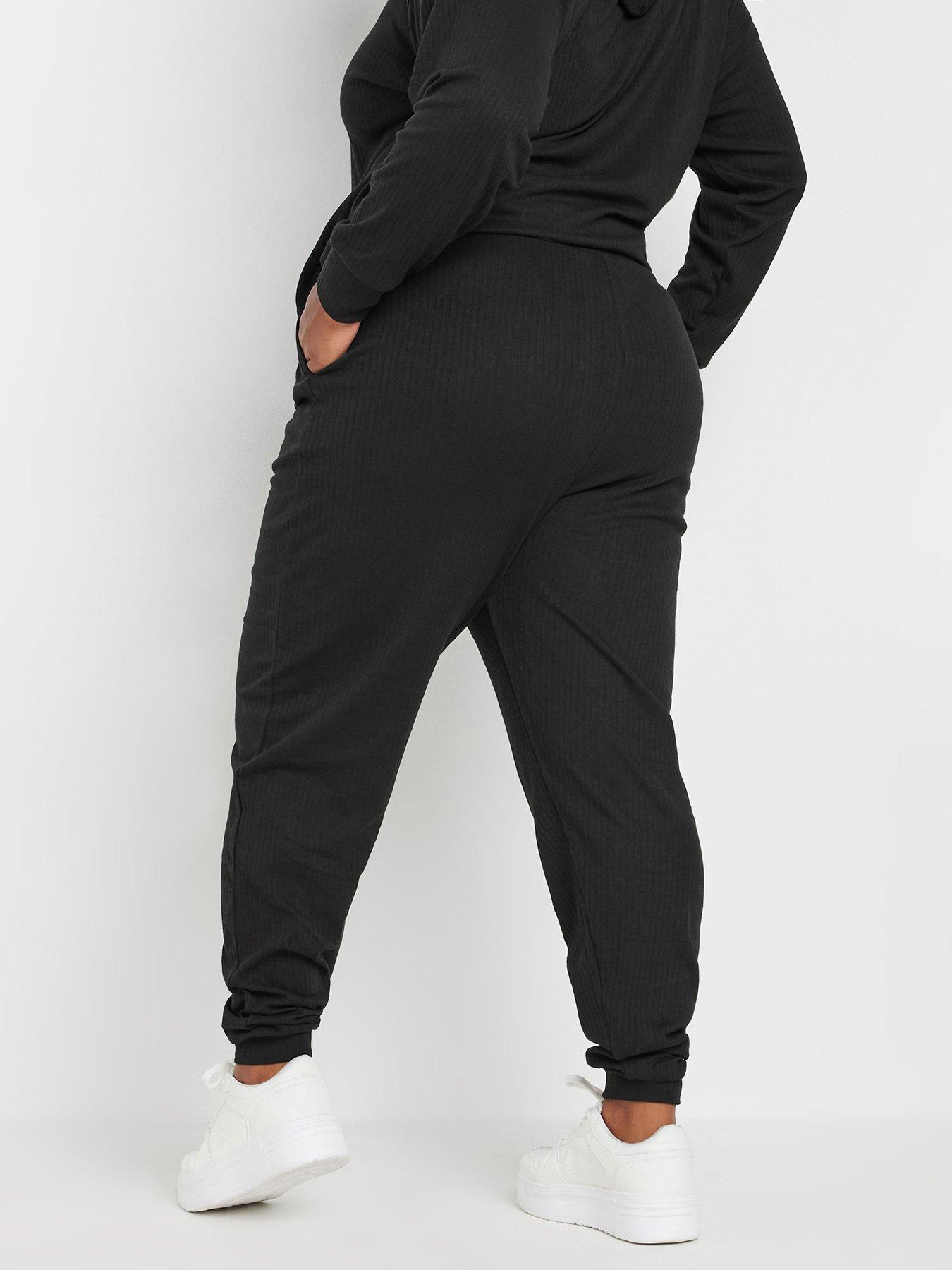  image of yours-curve-ribbed-joggers-black