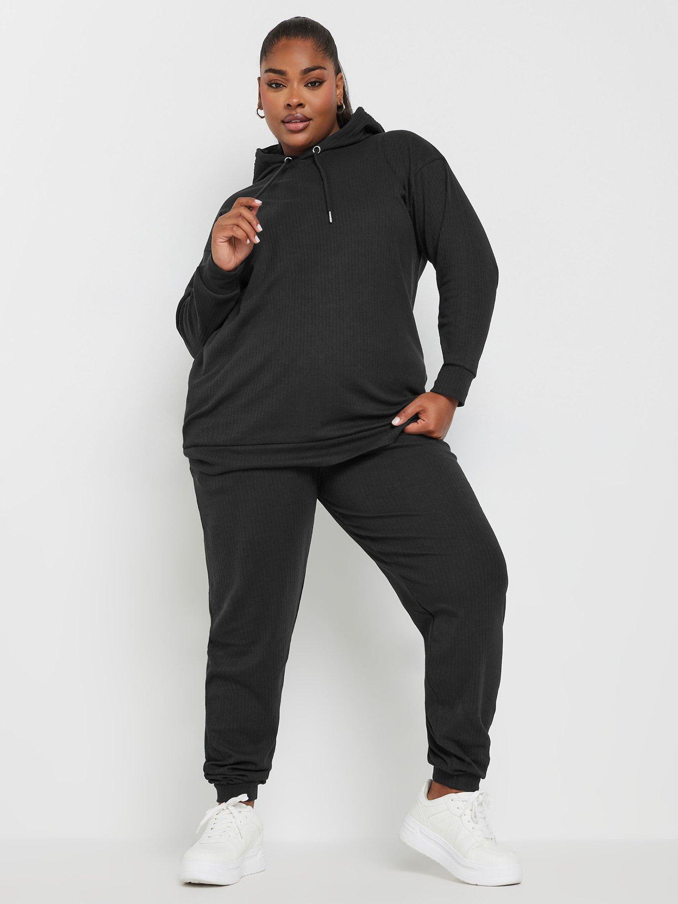  image of yours-curve-ribbed-joggers-black