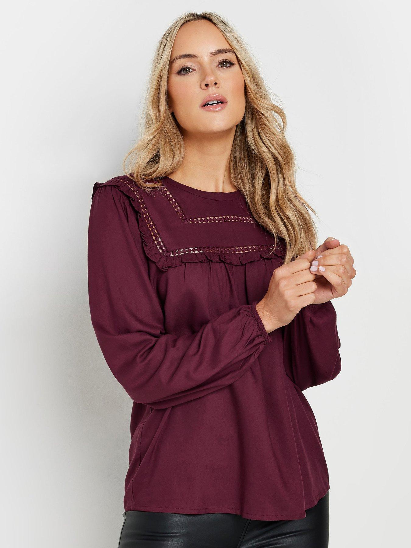 long-tall-sally-tall-bib-frill-woven-blouse-burgundy-red