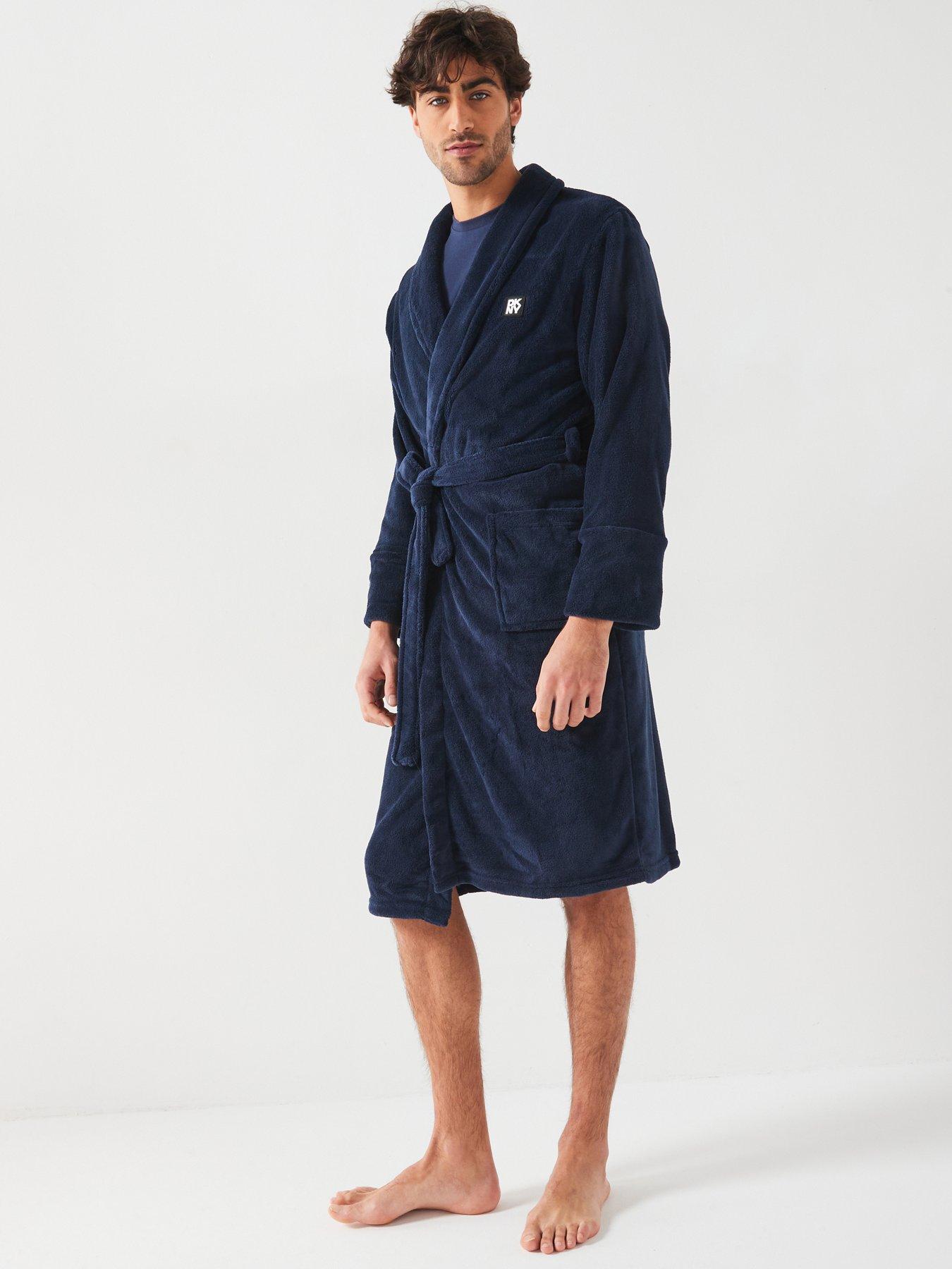 dkny-panda-fleece-lined-robe-navy