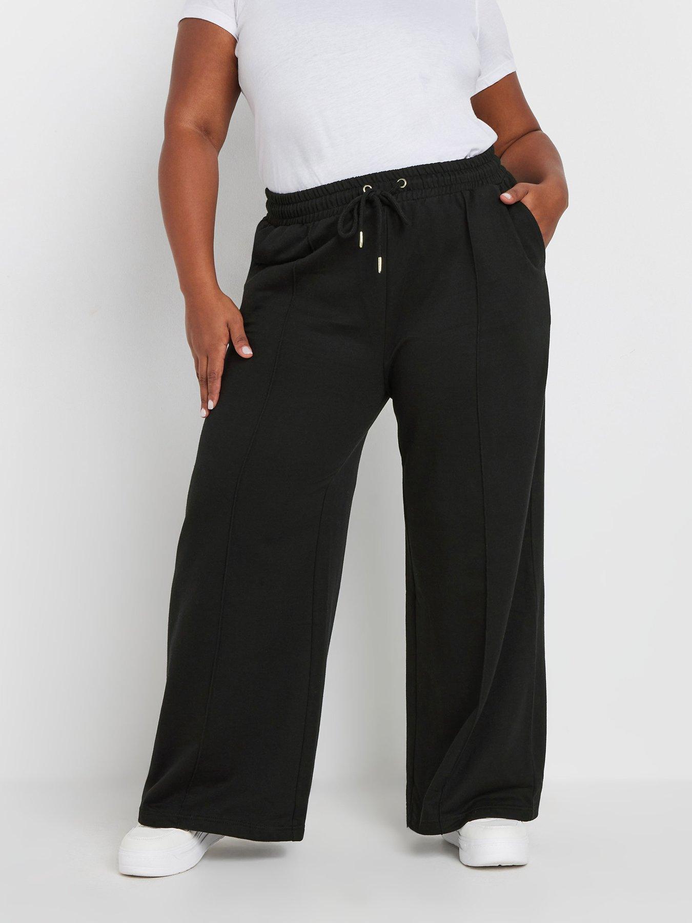 undefined Curve Wide Leg Jogger - Black