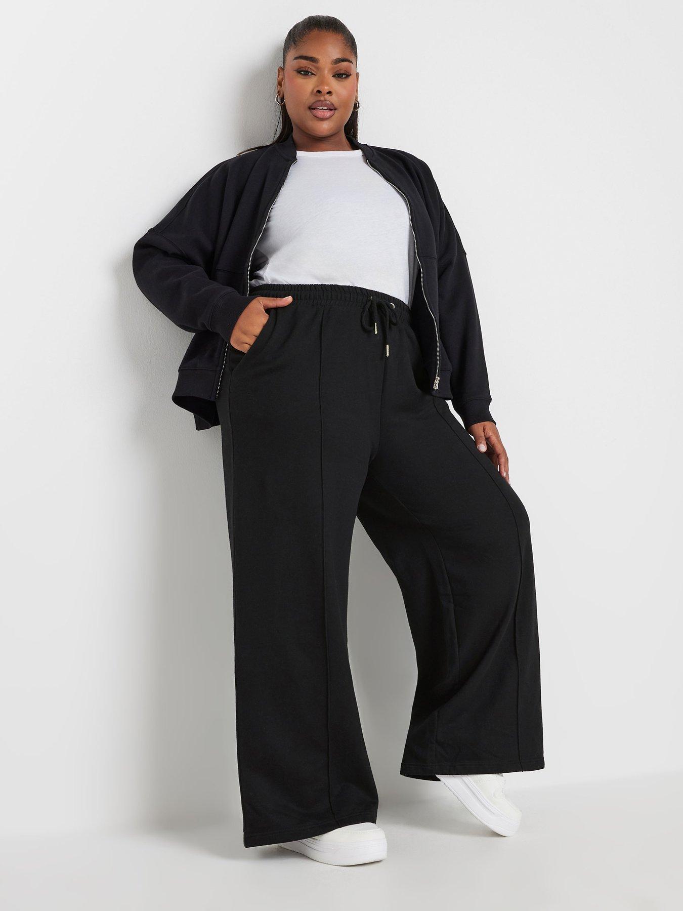 Image 3 of 4 of Yours Curve Wide Leg Jogger - Black