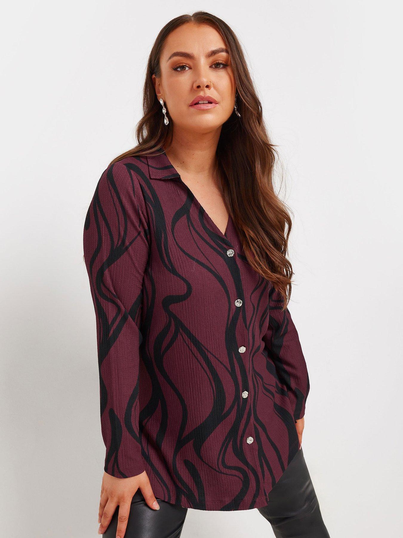 undefined Curve Textured Jersey Shirt - Red
