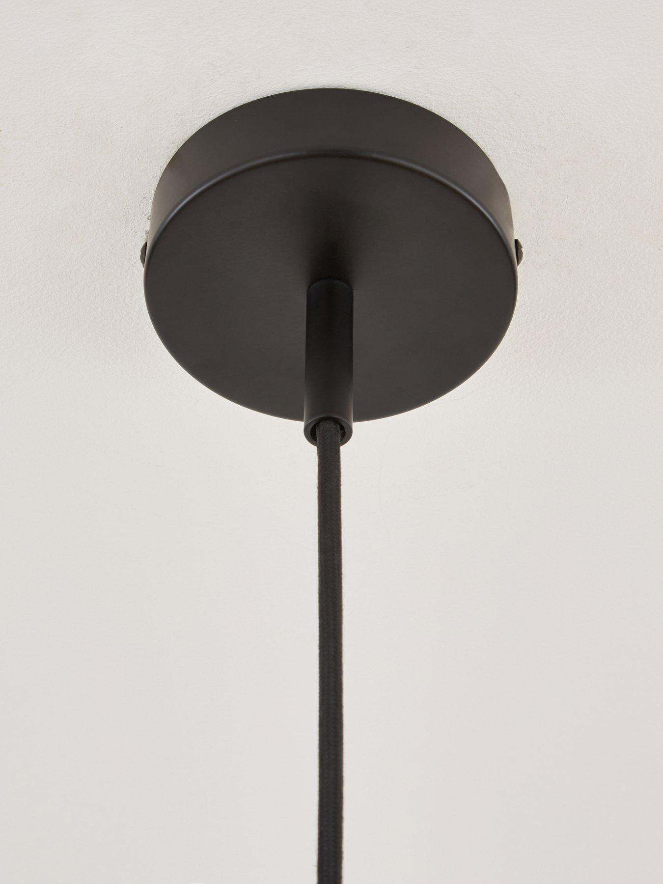  image of the-very-collection-black-string-pendant-with-opal-globe-ceiling-light