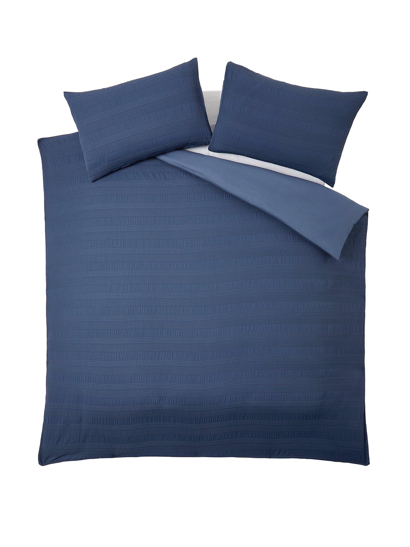 stillFront image of very-home-dalston-waffle-seersucker-stripe-duvet-cover-set