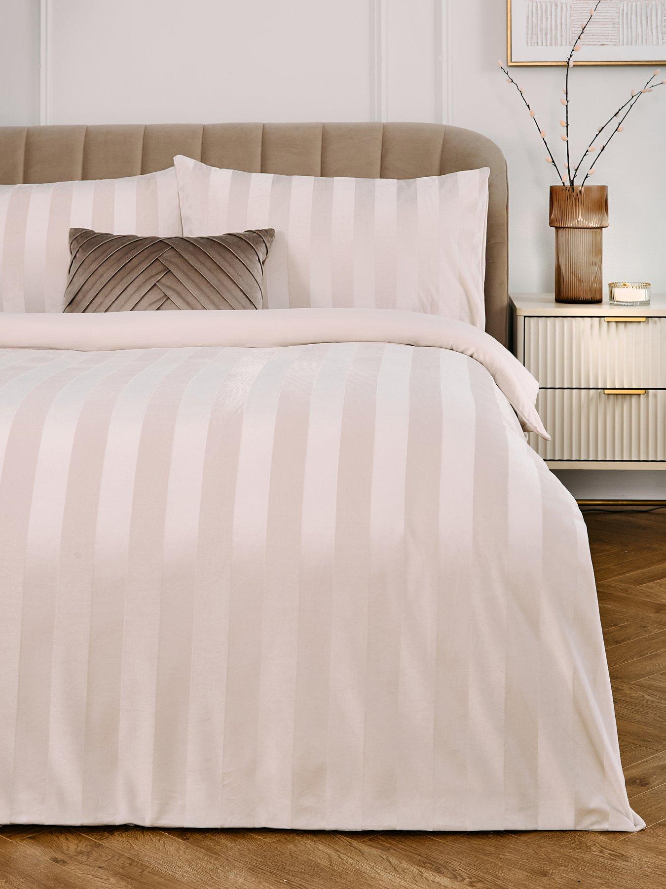 front image of very-home-luxe-velvet-stripe-duvet-cover-set-in-ivory