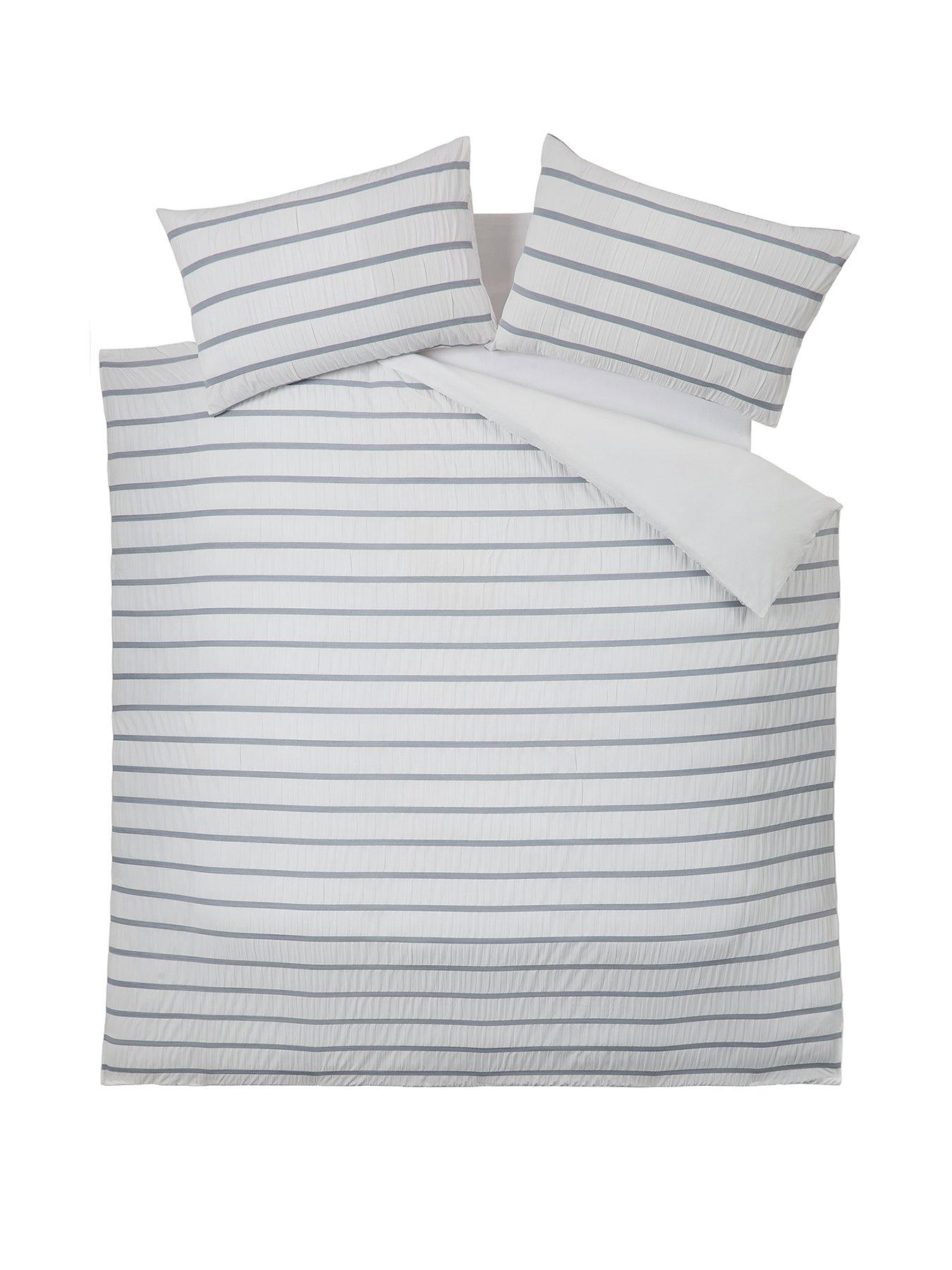 Image 2 of 5 of Very Home Coastal Seersucker Duvet Cover Set