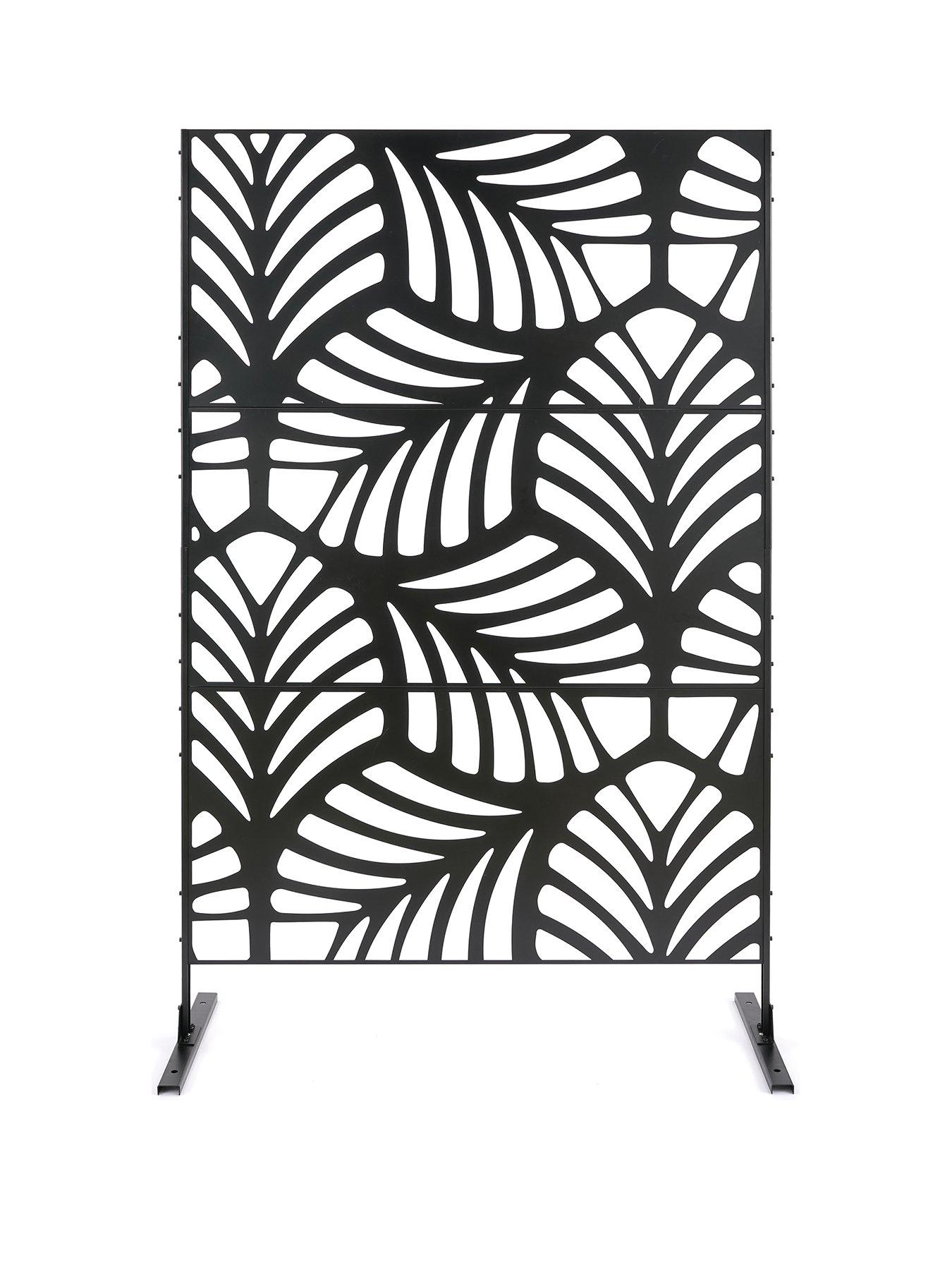  image of very-home-vertical-leafnbspmetal-garden-screennbspfree-standing-3-sheets