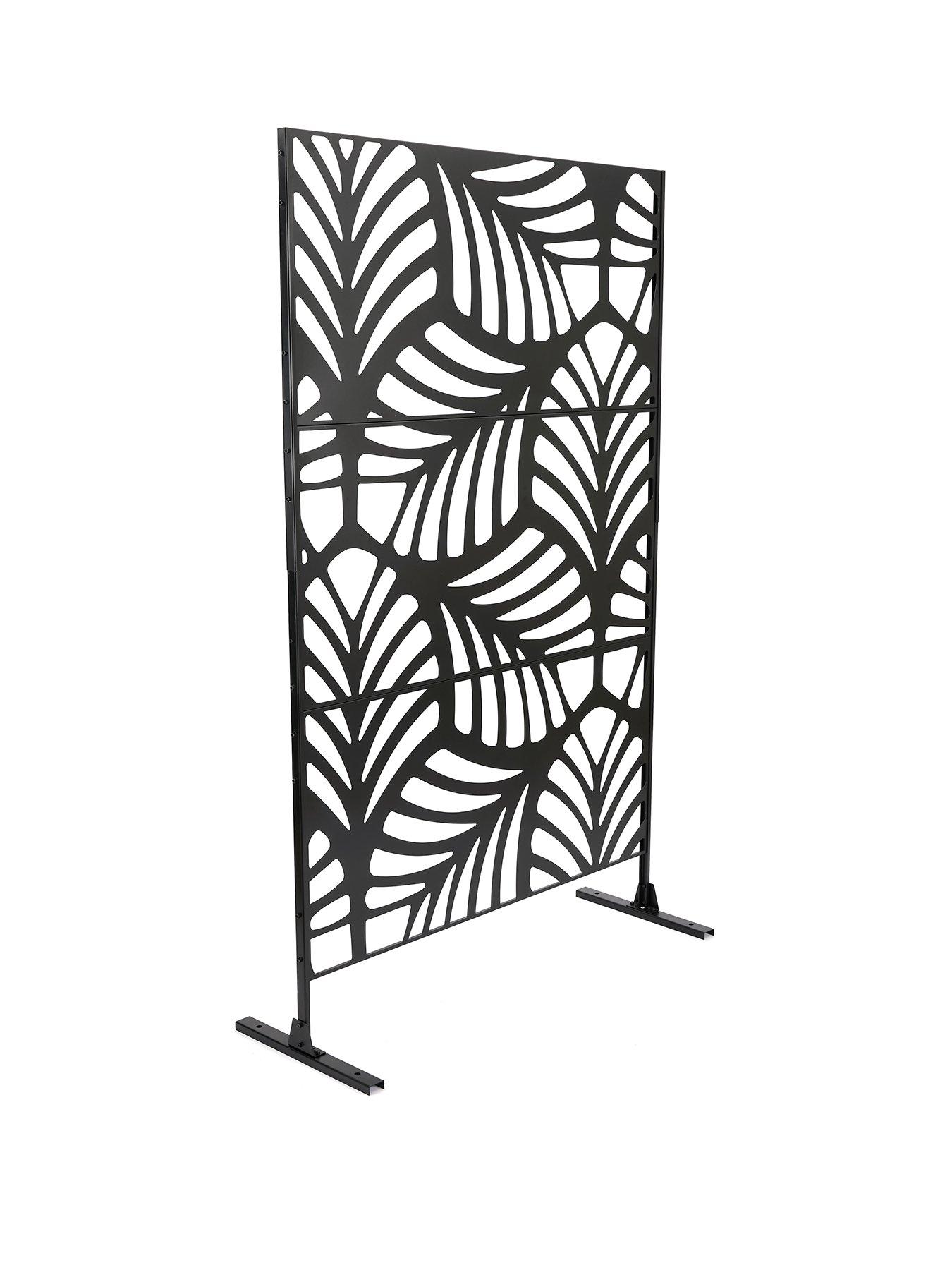  image of very-home-vertical-leafnbspmetal-garden-screennbspfree-standing-3-sheets