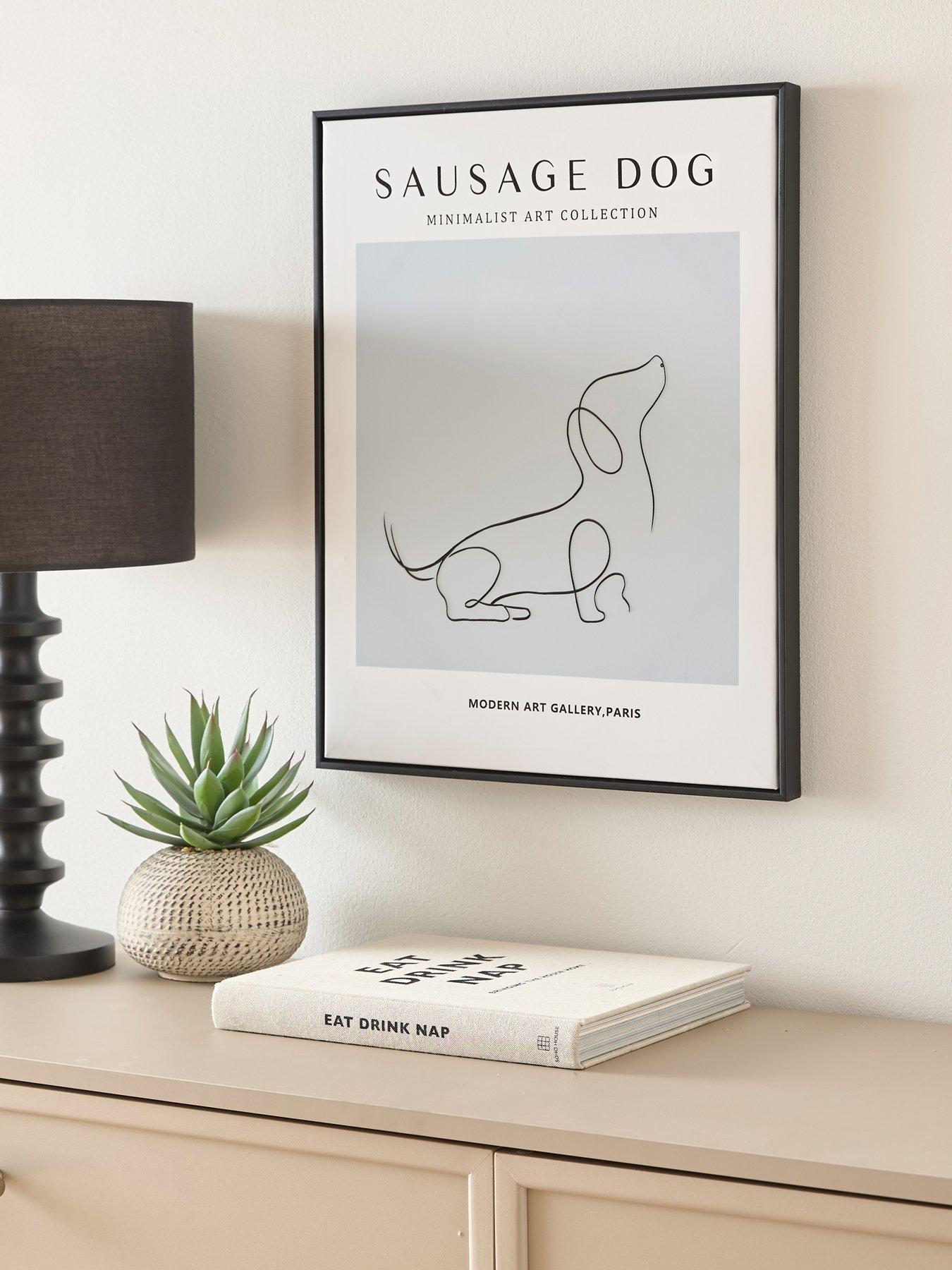 undefined Minimalist Art Collection – Sausage Dog Printed Wall Art