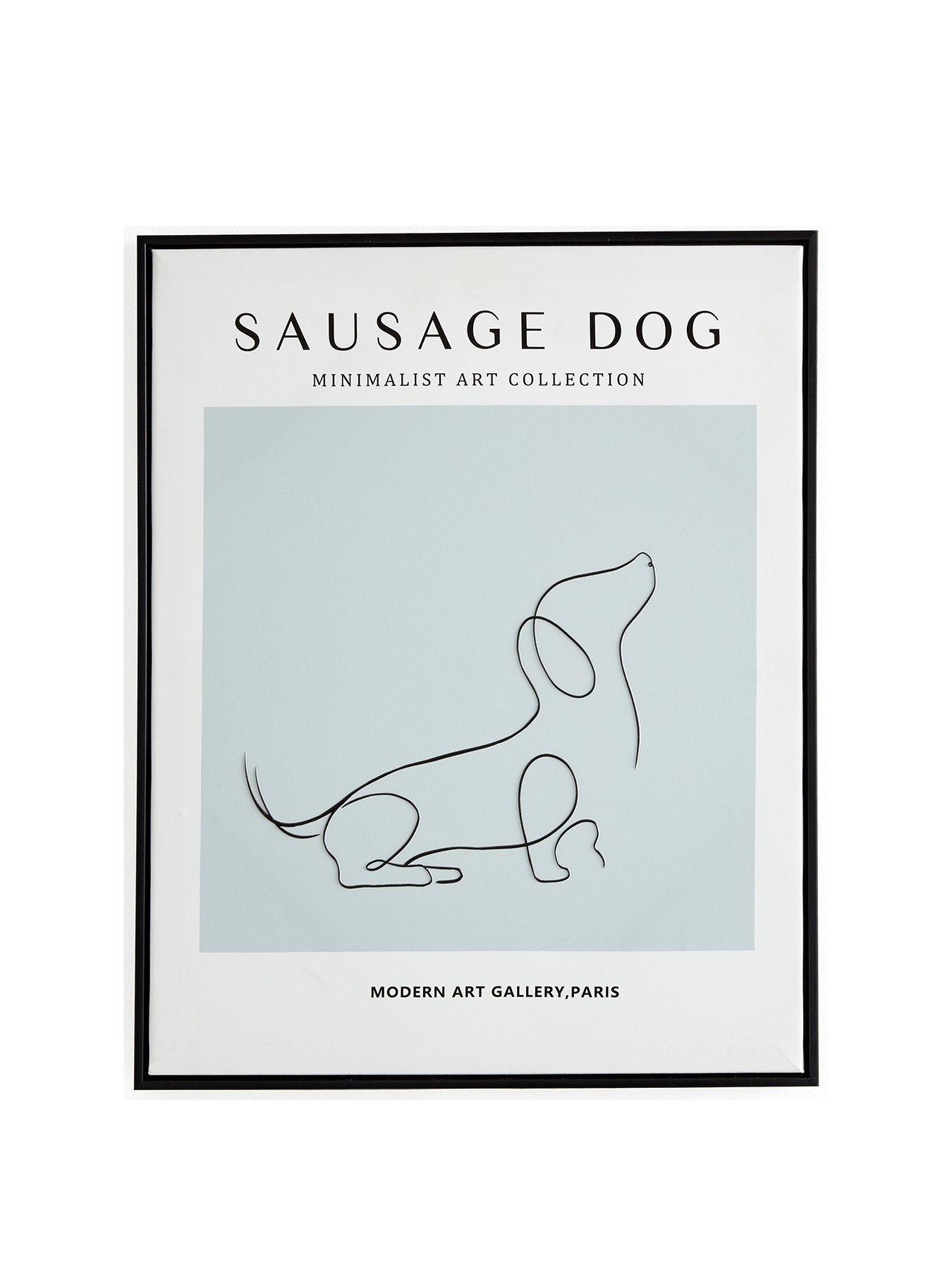 Image 2 of 5 of Very Home Minimalist Art Collection &ndash; Sausage Dog Printed Wall Art