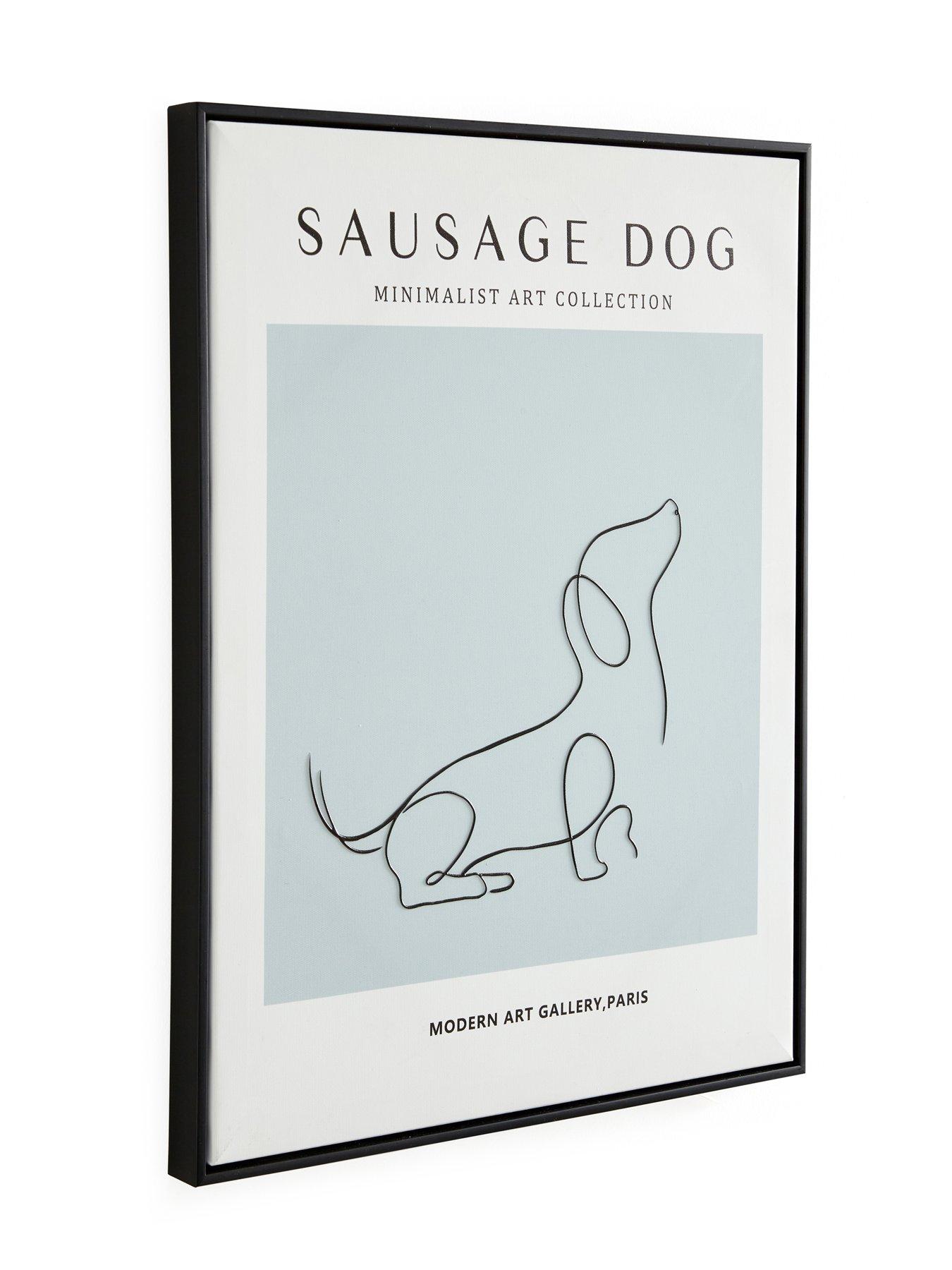 Image 3 of 5 of Very Home Minimalist Art Collection &ndash; Sausage Dog Printed Wall Art