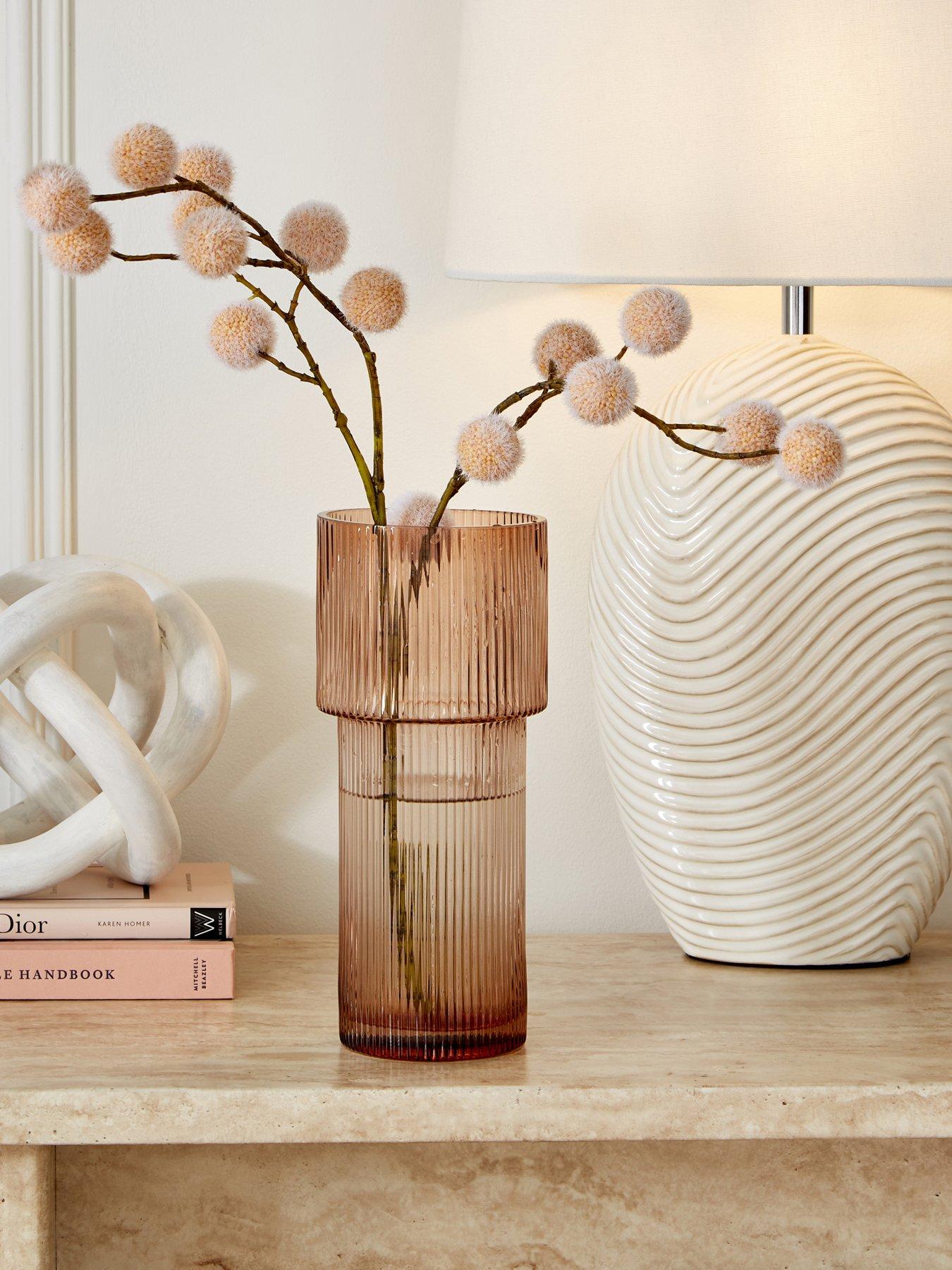 front image of the-very-collection-light-smoked-ribbed-vase