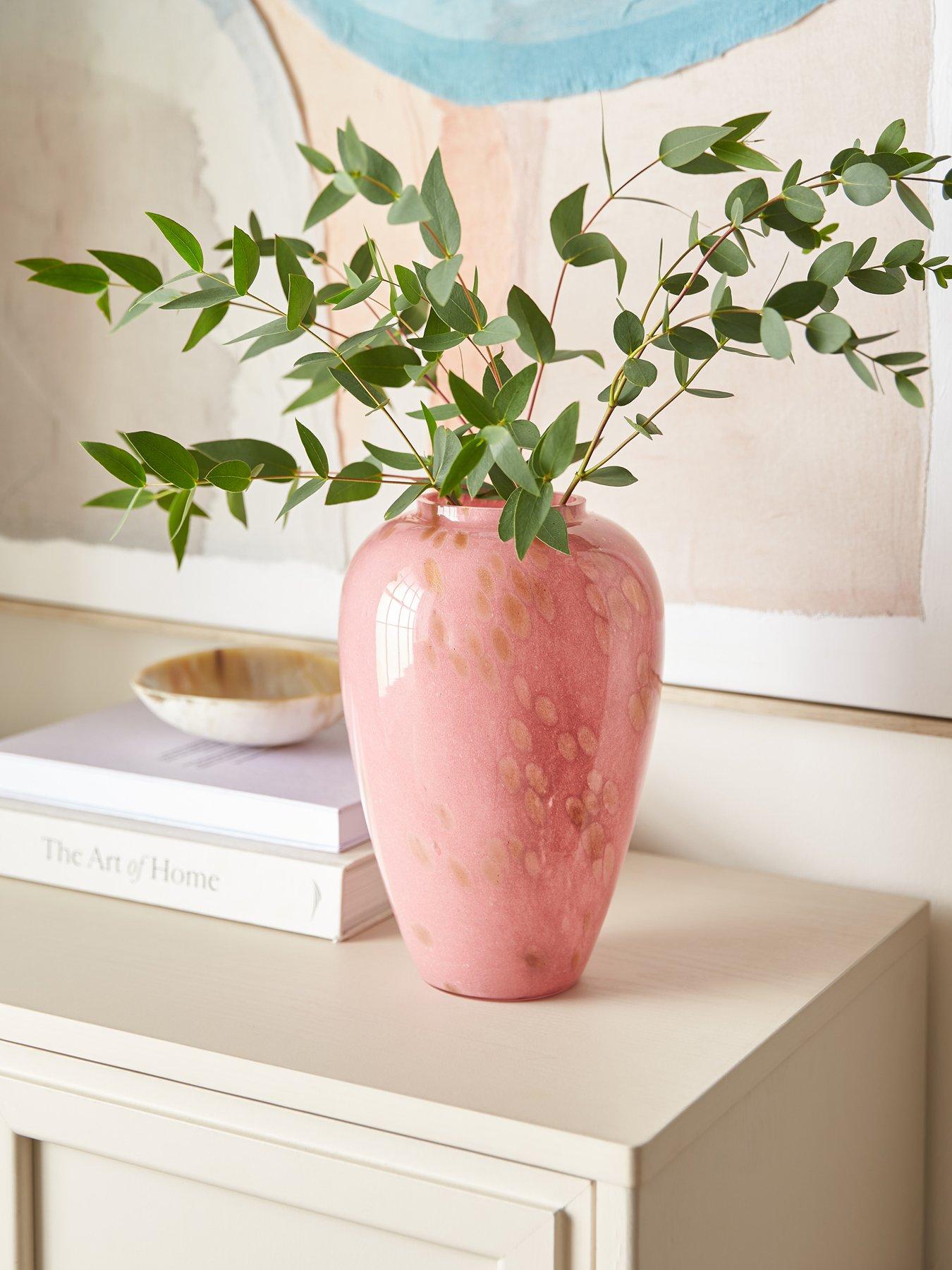 front image of the-very-collection-pink-flake-glassnbspvase
