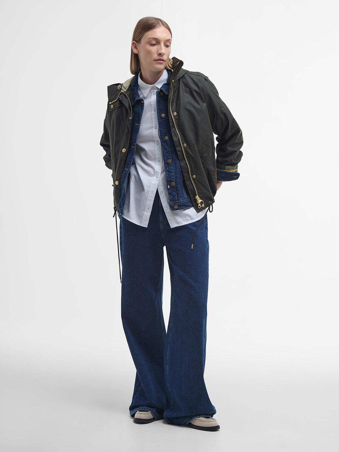  image of barbour-inez-wax-jacket-green