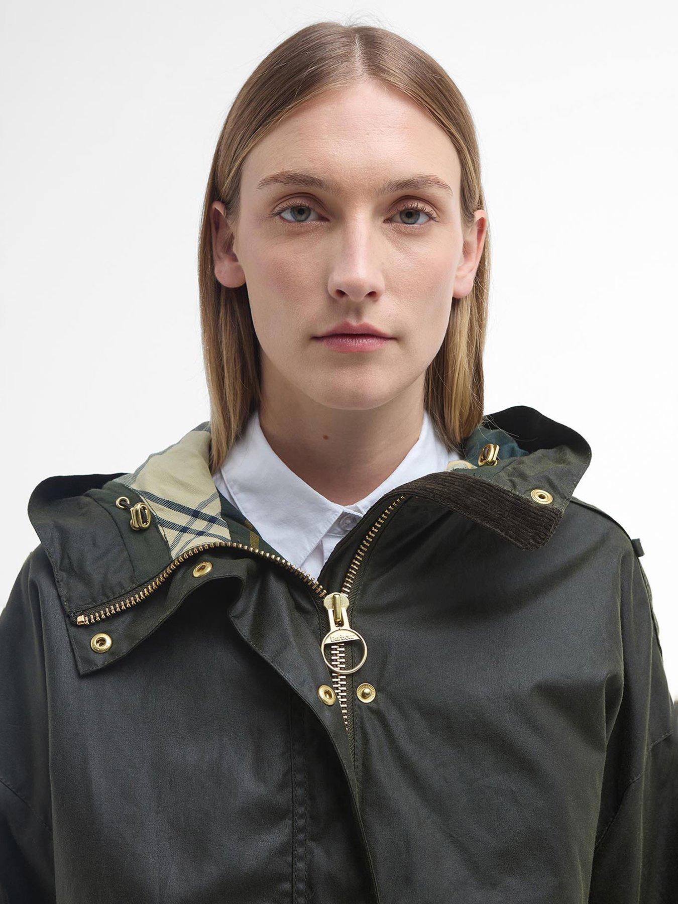  image of barbour-inez-wax-jacket-green