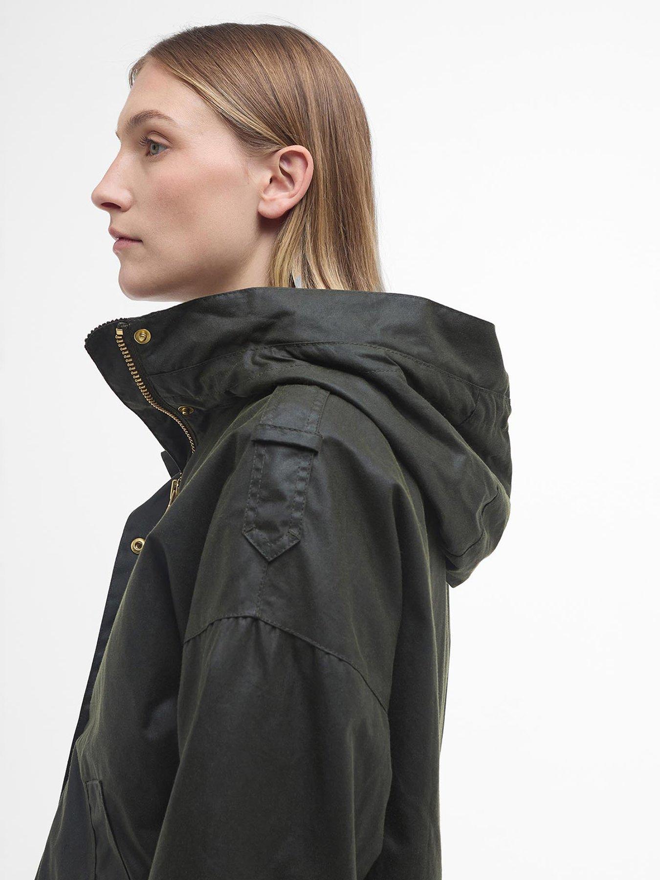  image of barbour-inez-wax-jacket-green