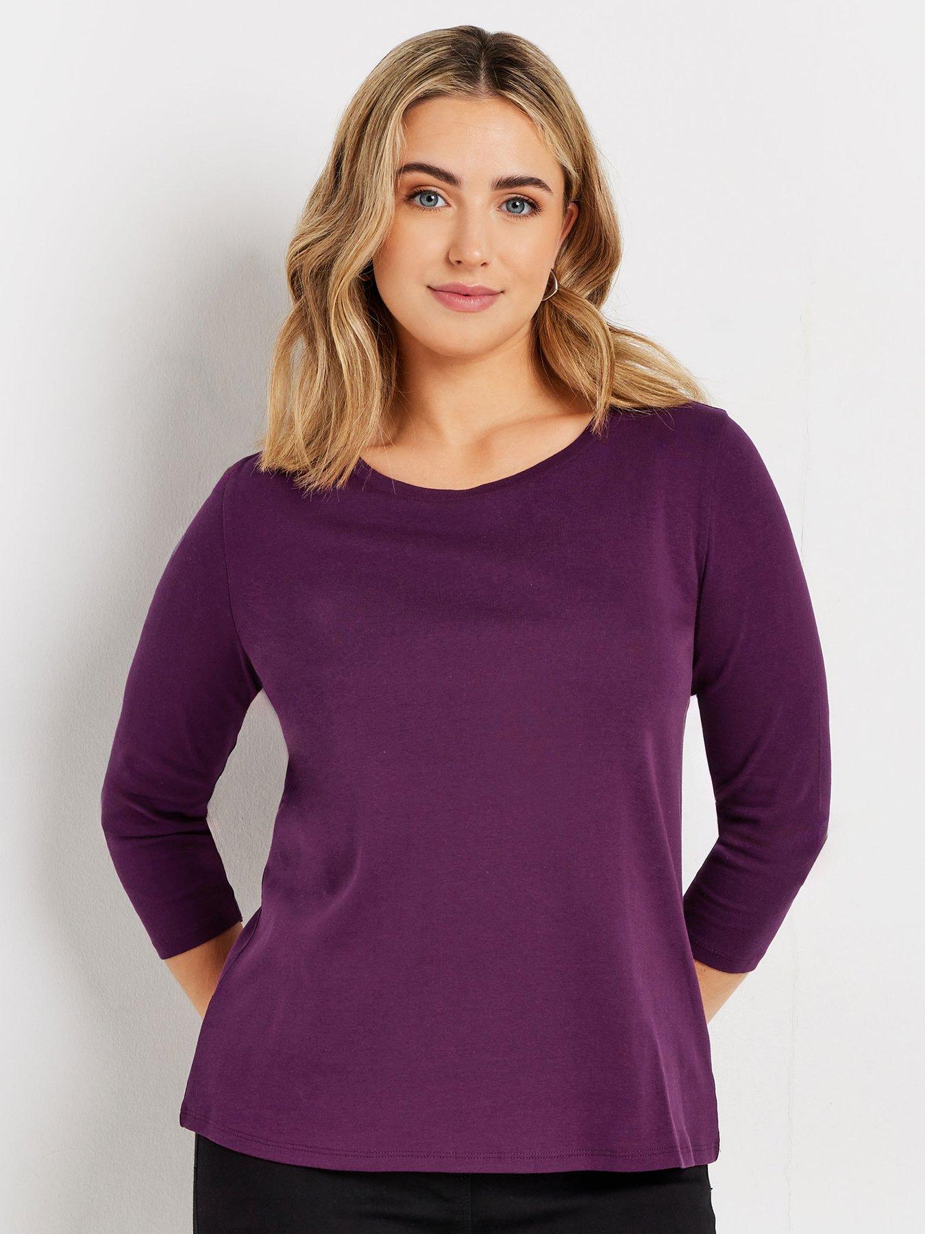  image of mco-34-sleeve-crew-neck-t-shirt-purple
