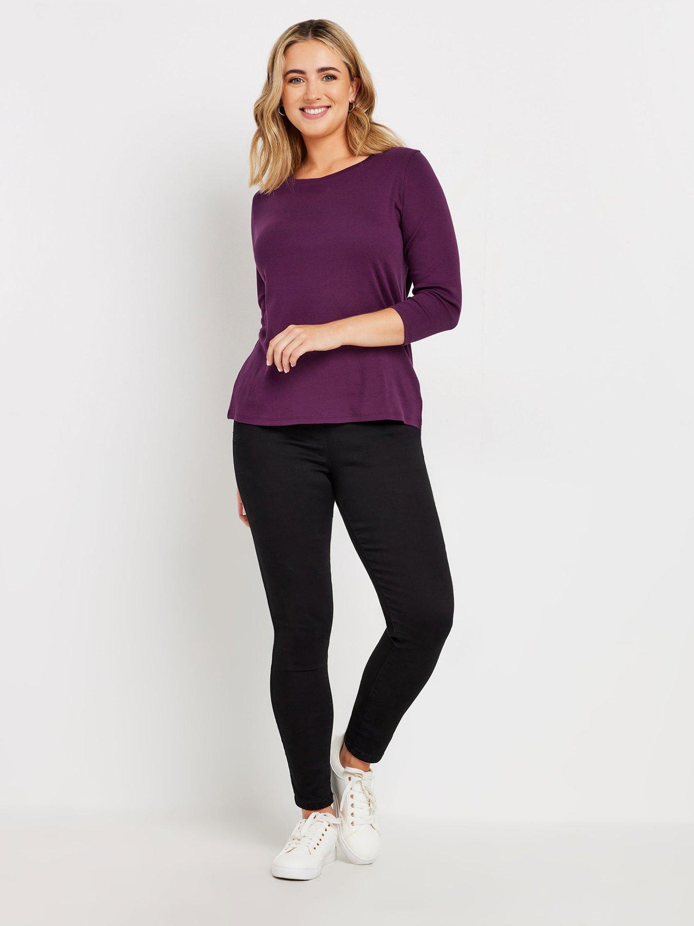  image of mco-34-sleeve-crew-neck-t-shirt-purple