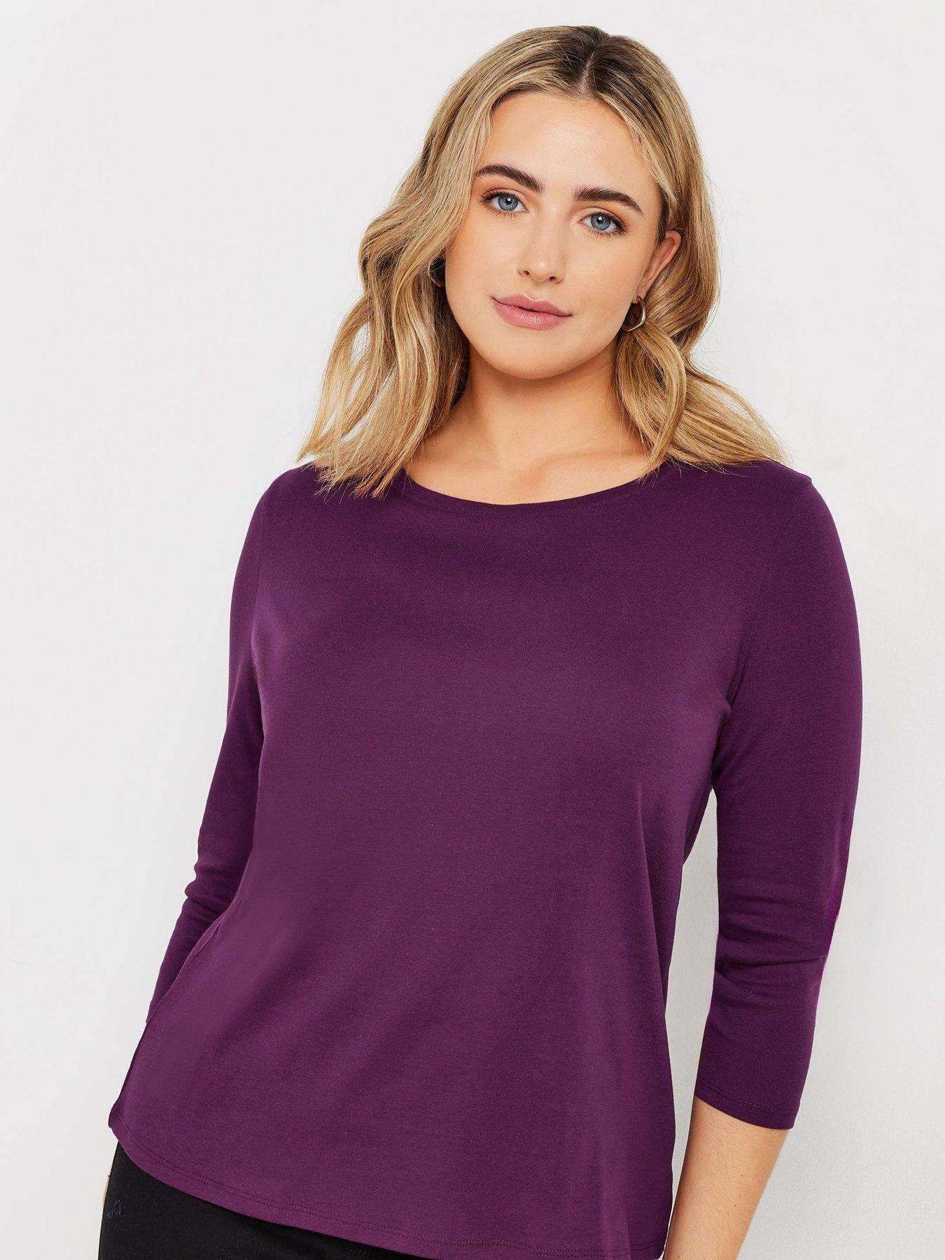  image of mco-34-sleeve-crew-neck-t-shirt-purple