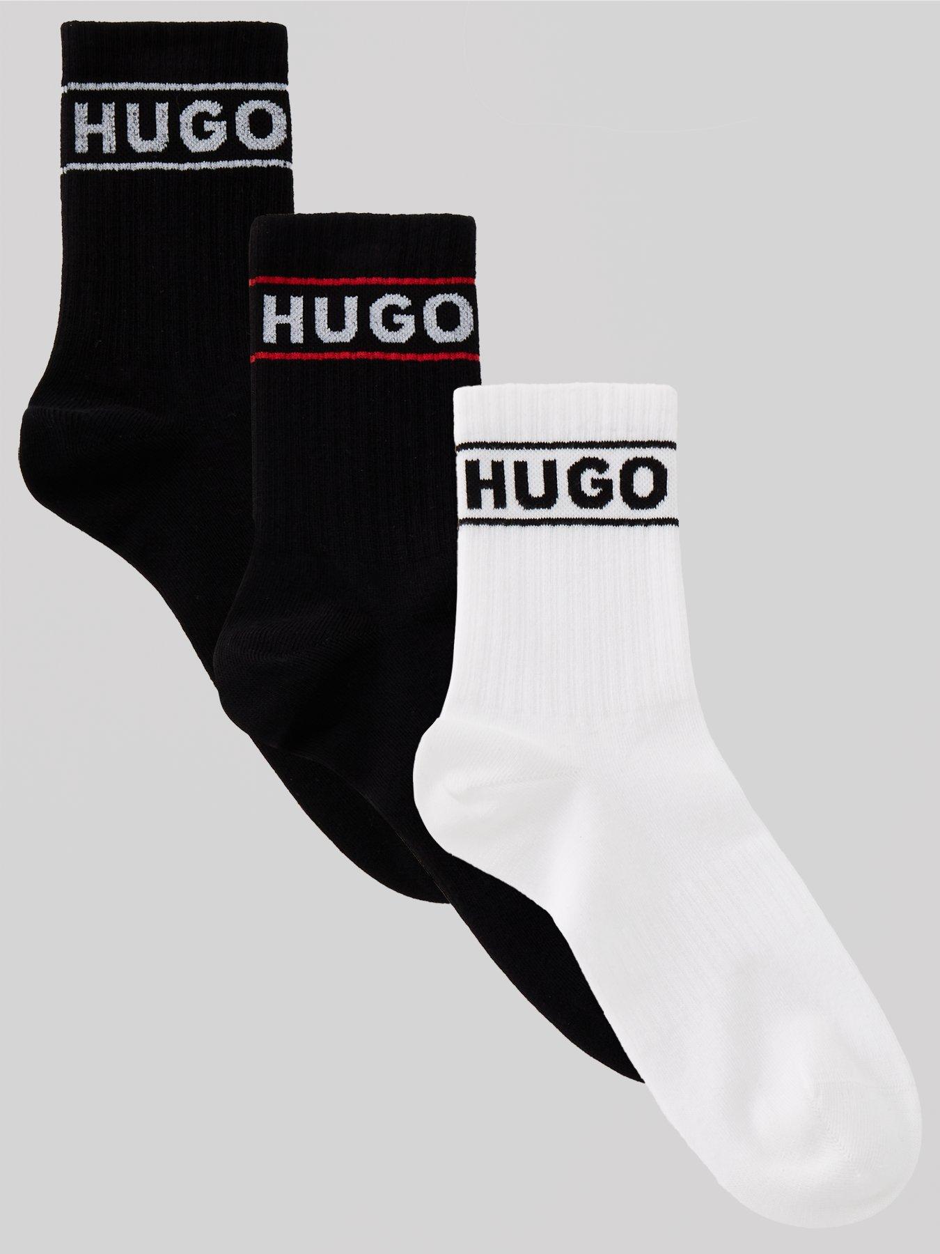  image of hugo-3-pack-of-sporty-logo-ankle-socks-multi