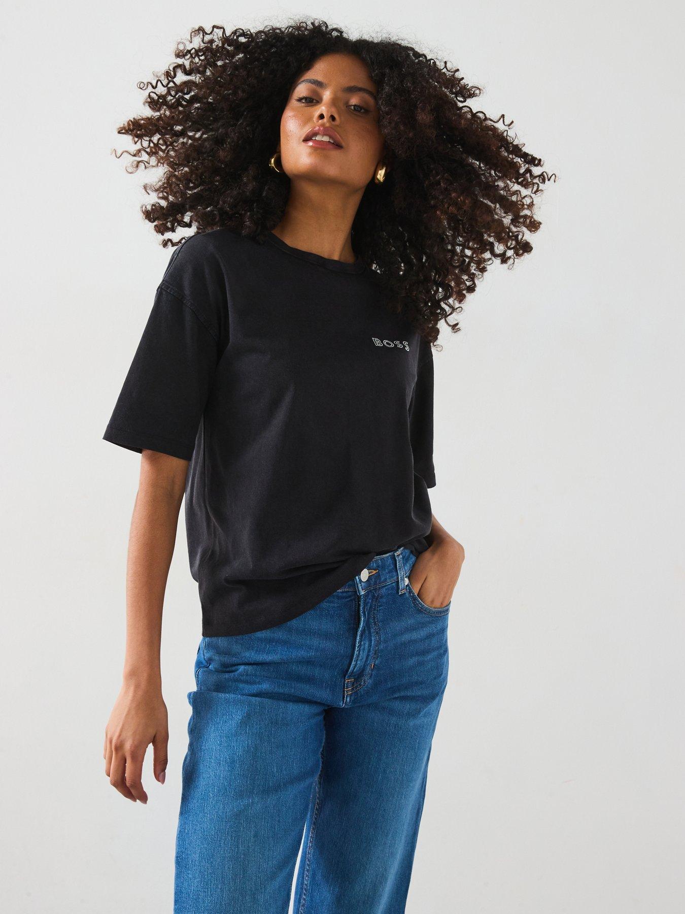 undefined Evi Embellished Logo T-shirt - Black