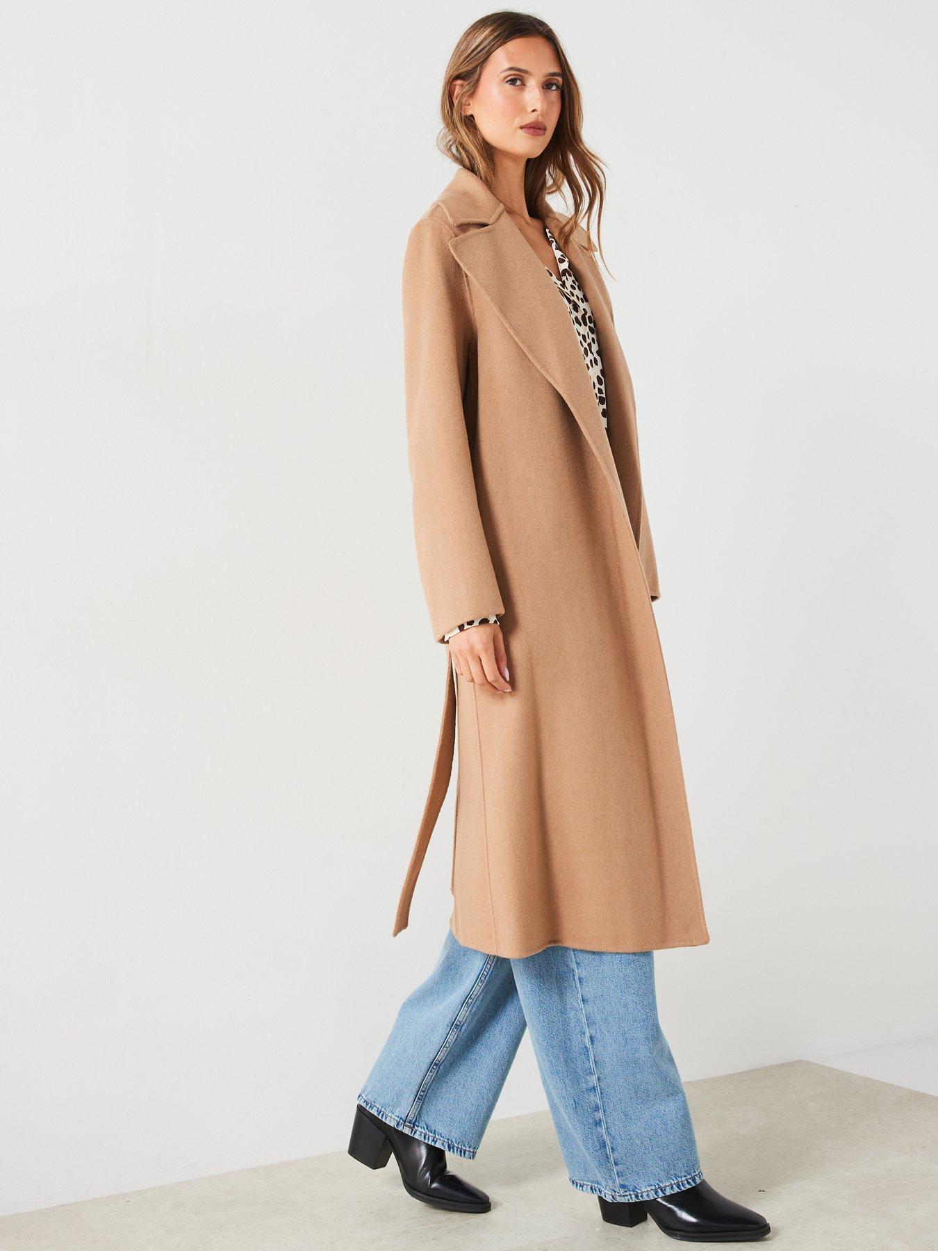 Dorothy perkins camel belted wrap coat sale