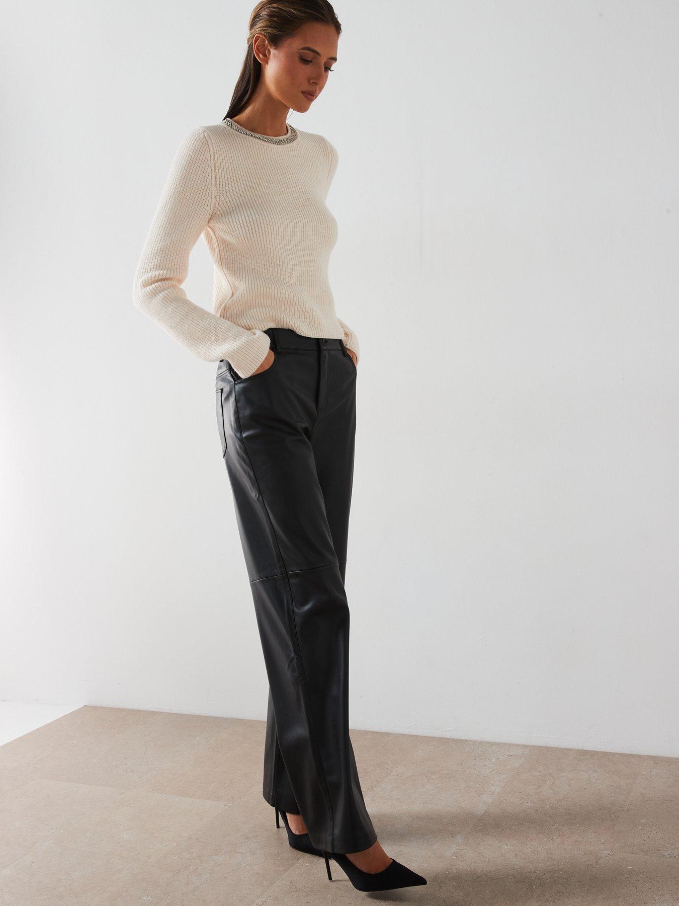 Image 3 of 5 of Mango Embellished Collar Jumper - Cream