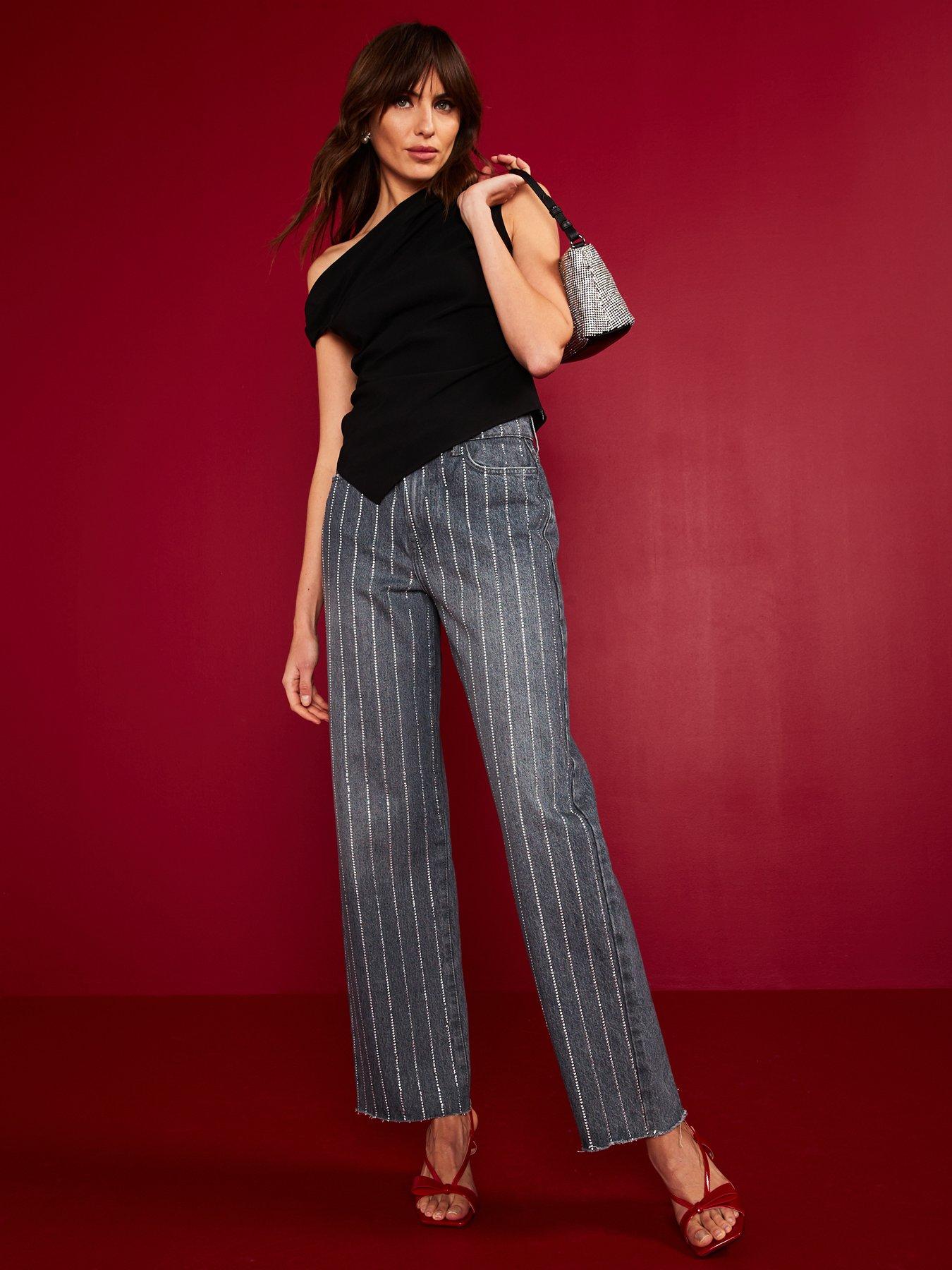 Image 2 of 5 of Mango Asymmetrical&nbsp;Shoulder Ruched Top - Black