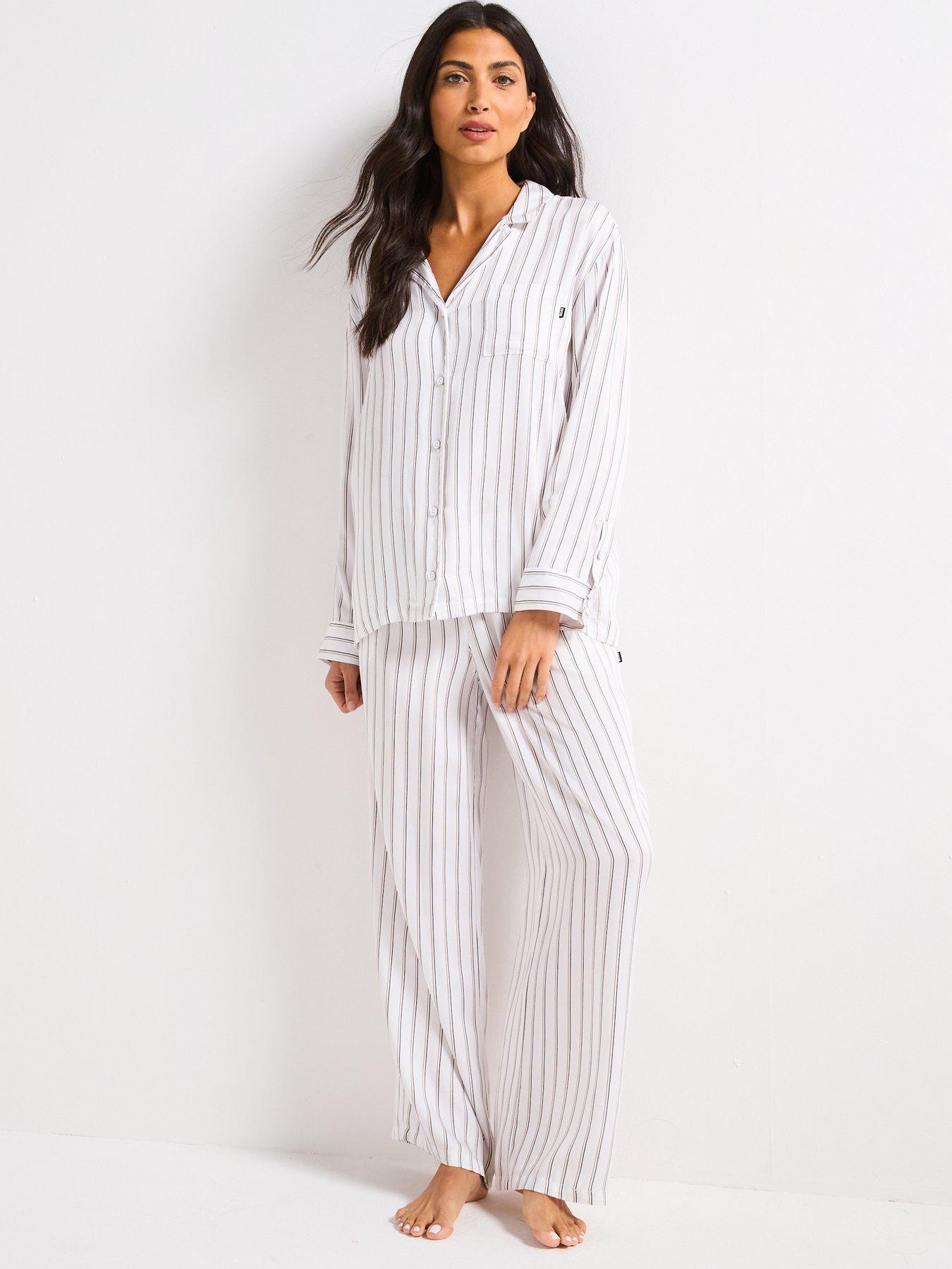 boss-stripe-long-pyjama-set-beige