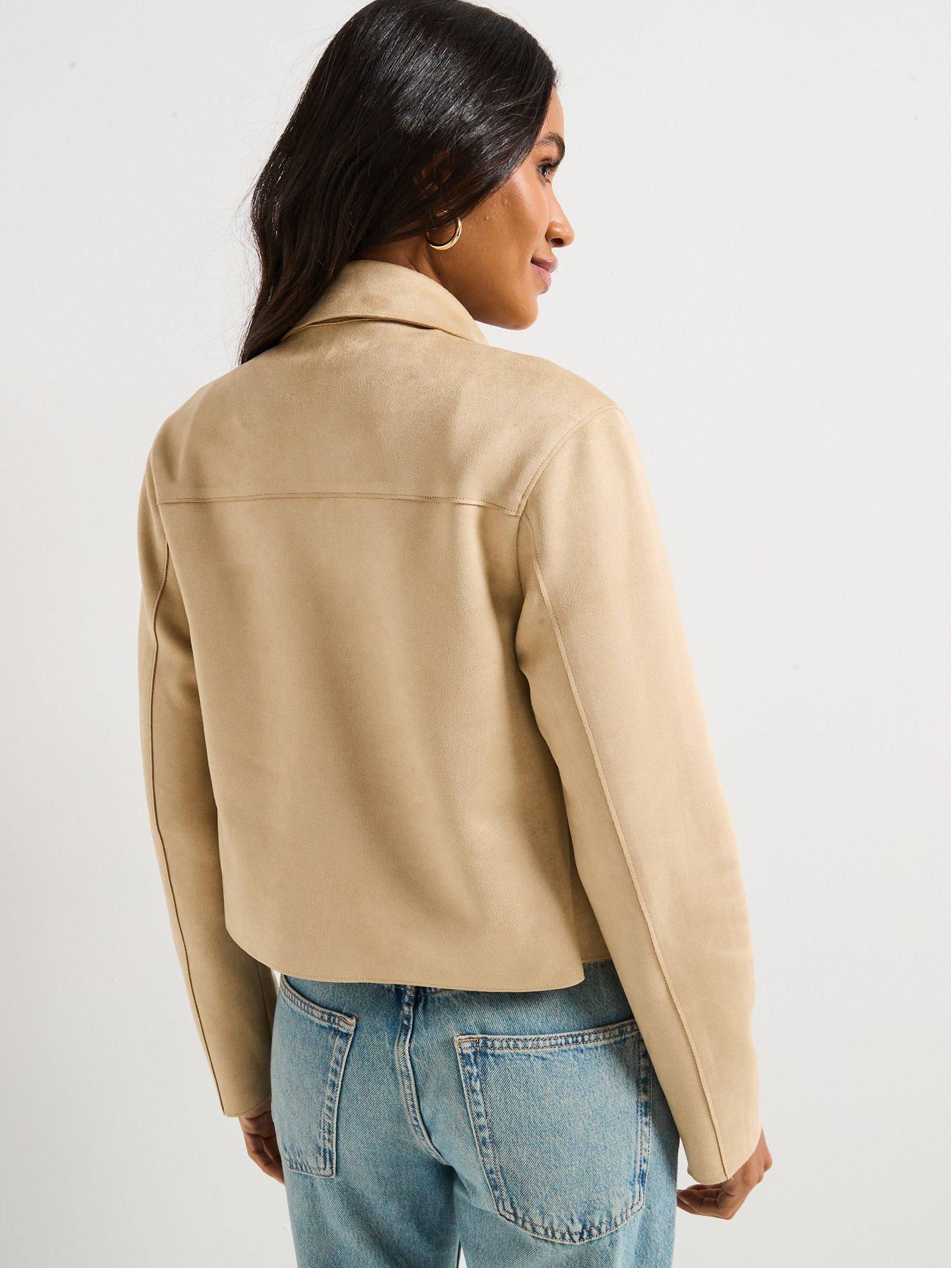  image of v-by-very-faux-suede-jacket-stone