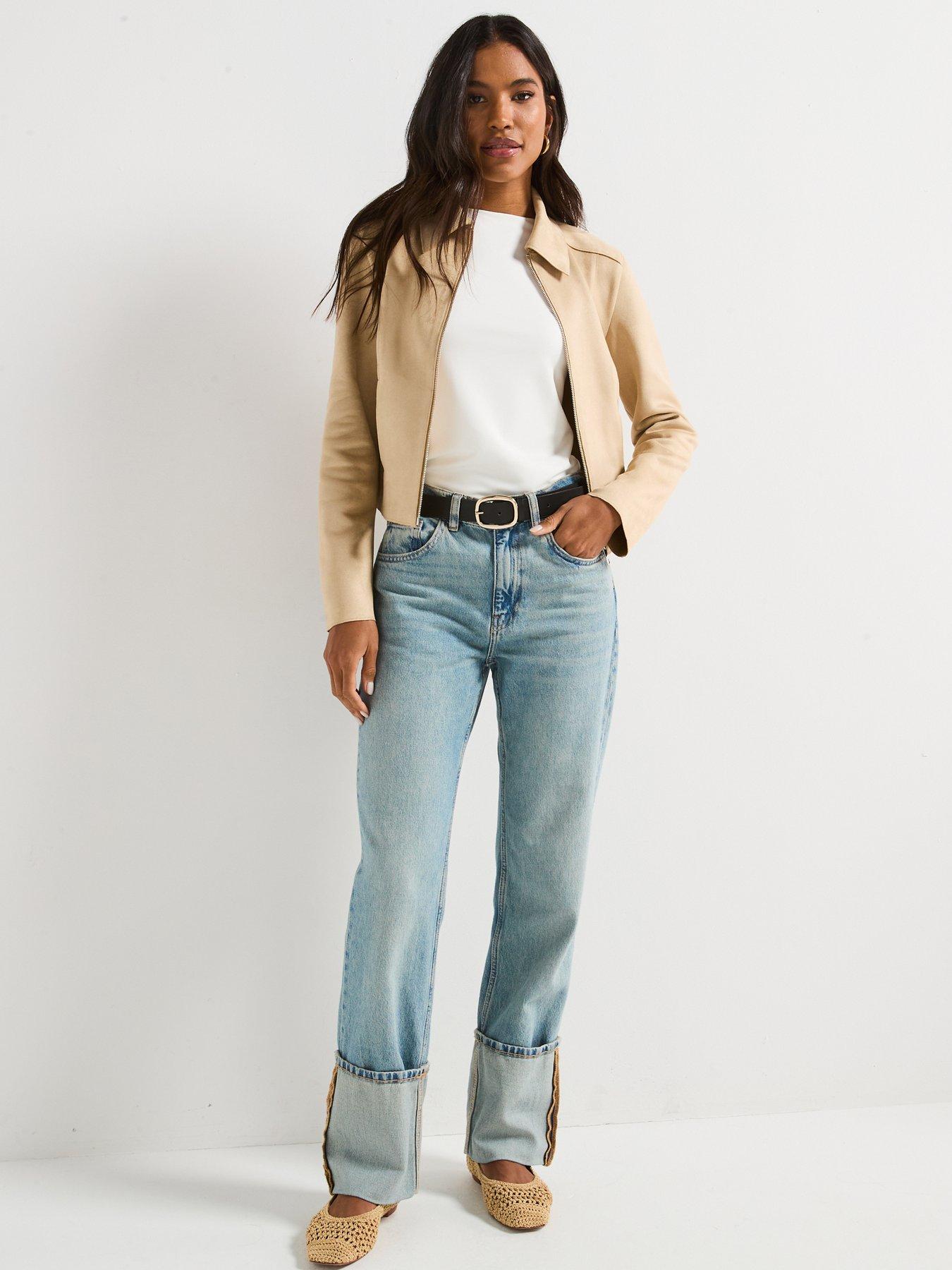  image of v-by-very-faux-suede-jacket-stone