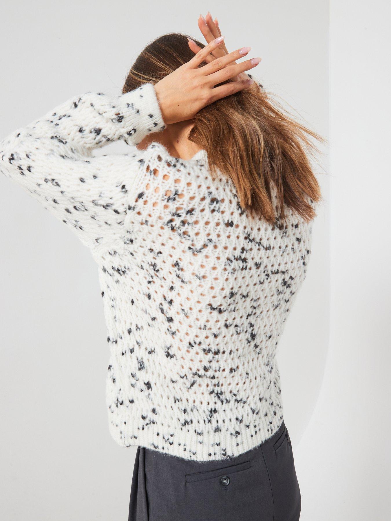 Image 2 of 6 of Mango Texture Marl Jumper - White