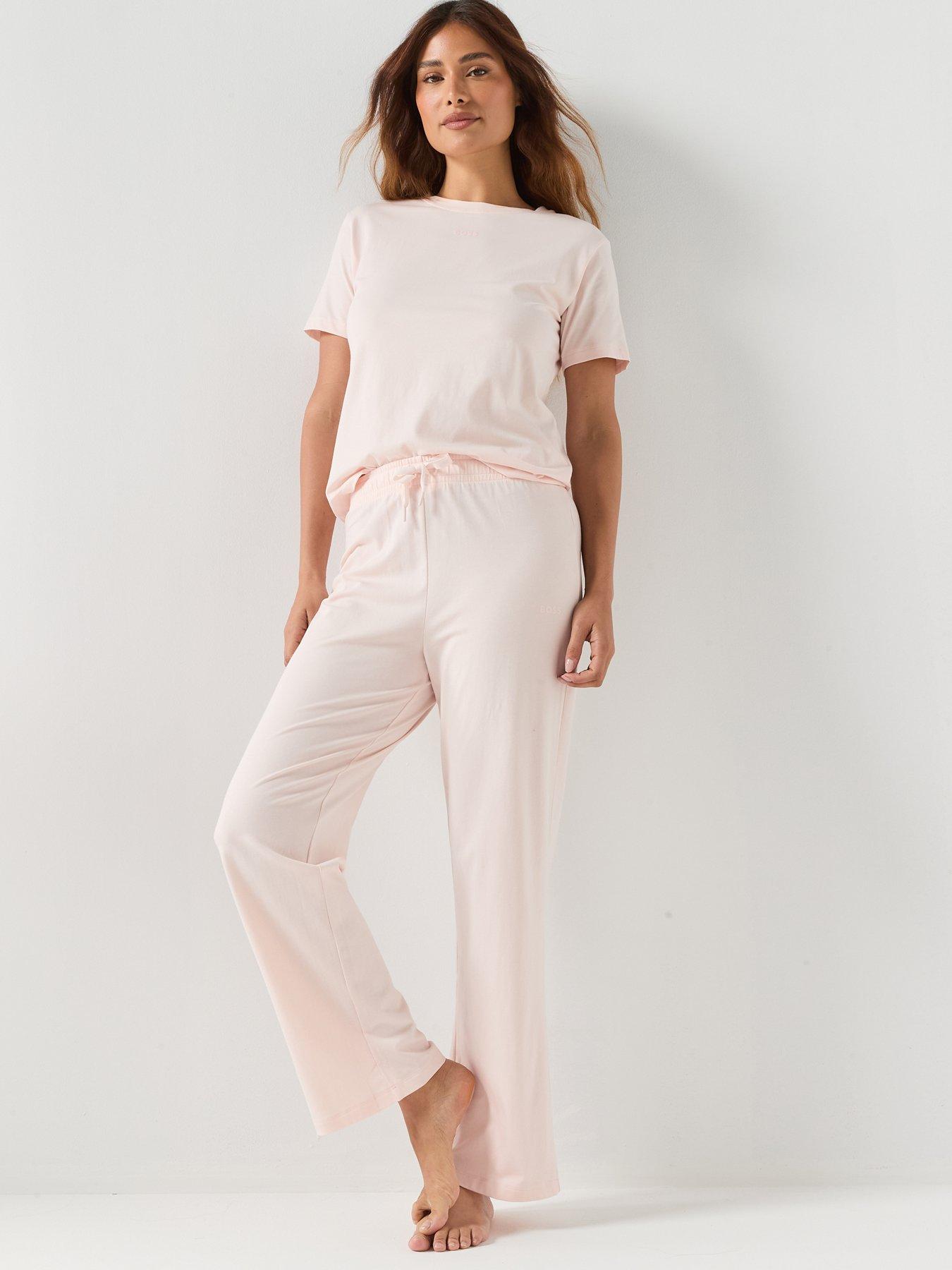  image of boss-logo-pyjama-pant-pink