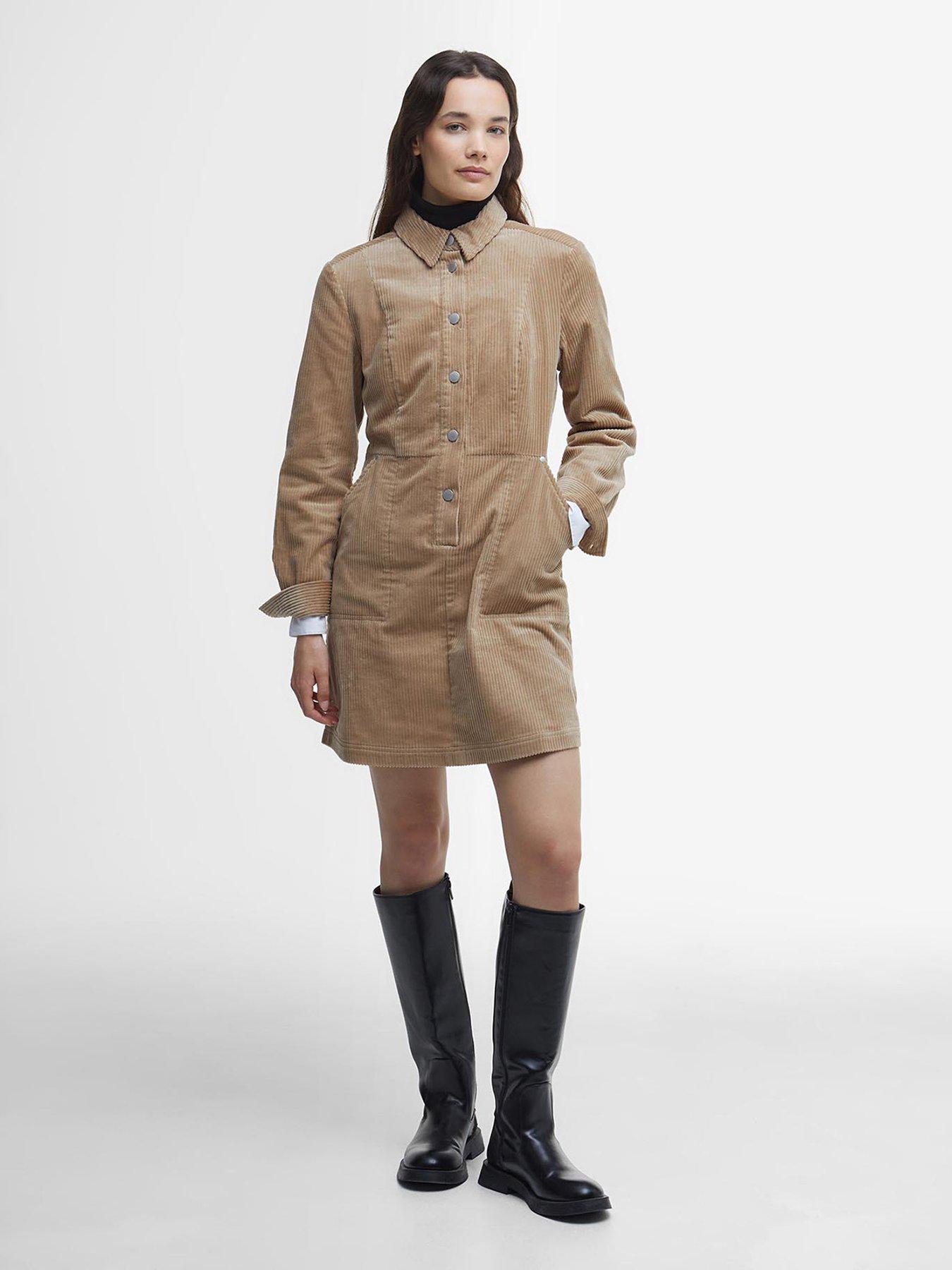  image of barbour-tessa-mini-dress-beige