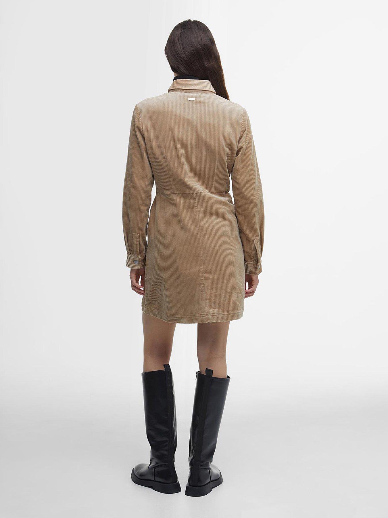  image of barbour-tessa-mini-dress-beige