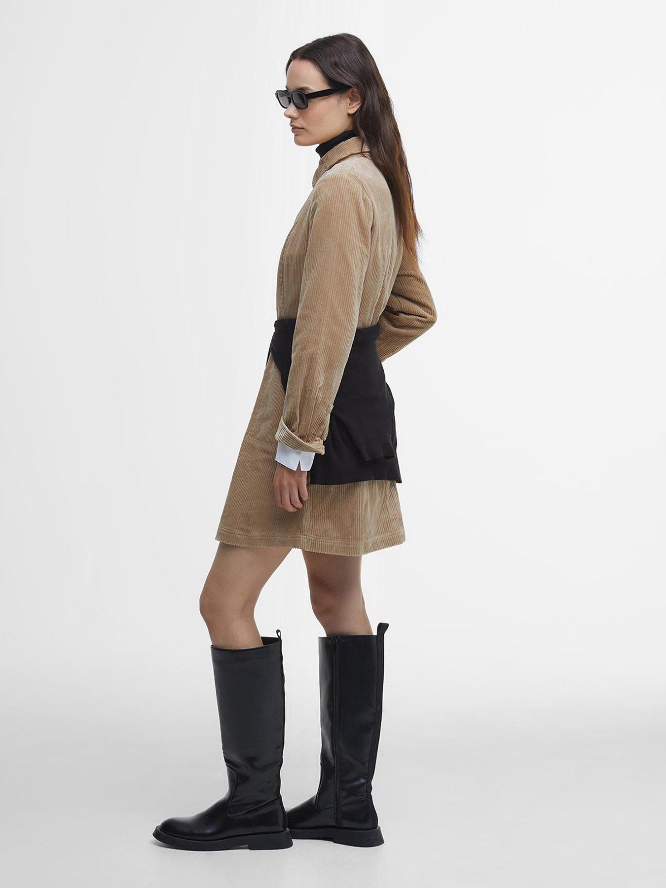  image of barbour-tessa-mini-dress-beige