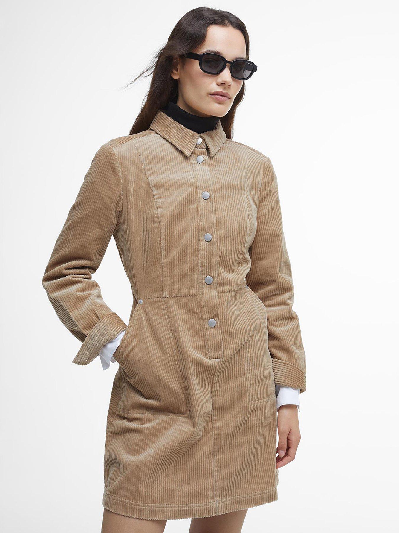  image of barbour-tessa-mini-dress-beige