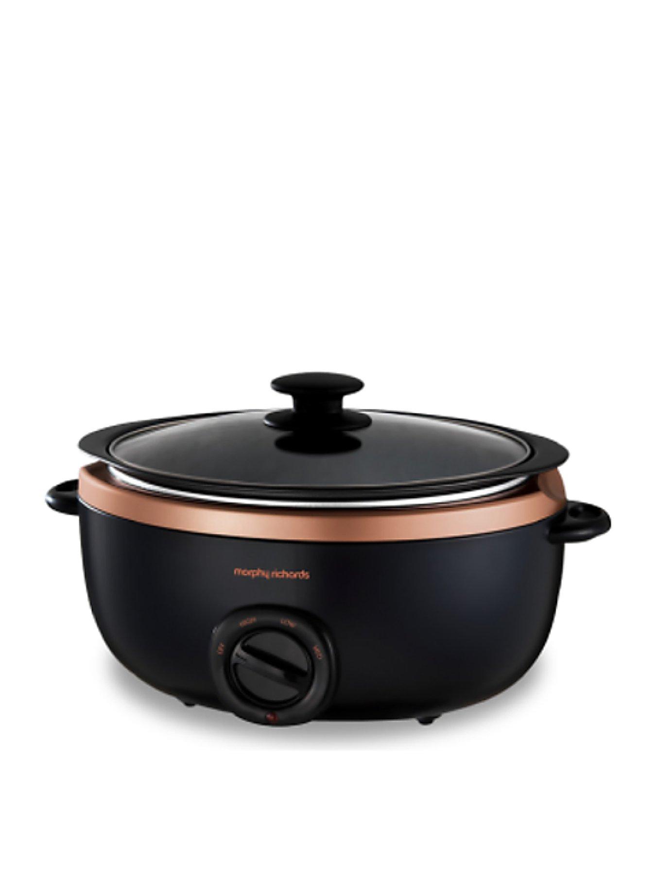 Morphy Richards Sear and Stew Black and Rose Gold 6.5L Slow Cooker