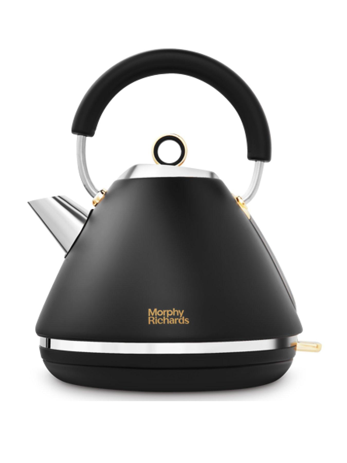 Morphy Richards Accents Gold Pyramid Kettle - Black