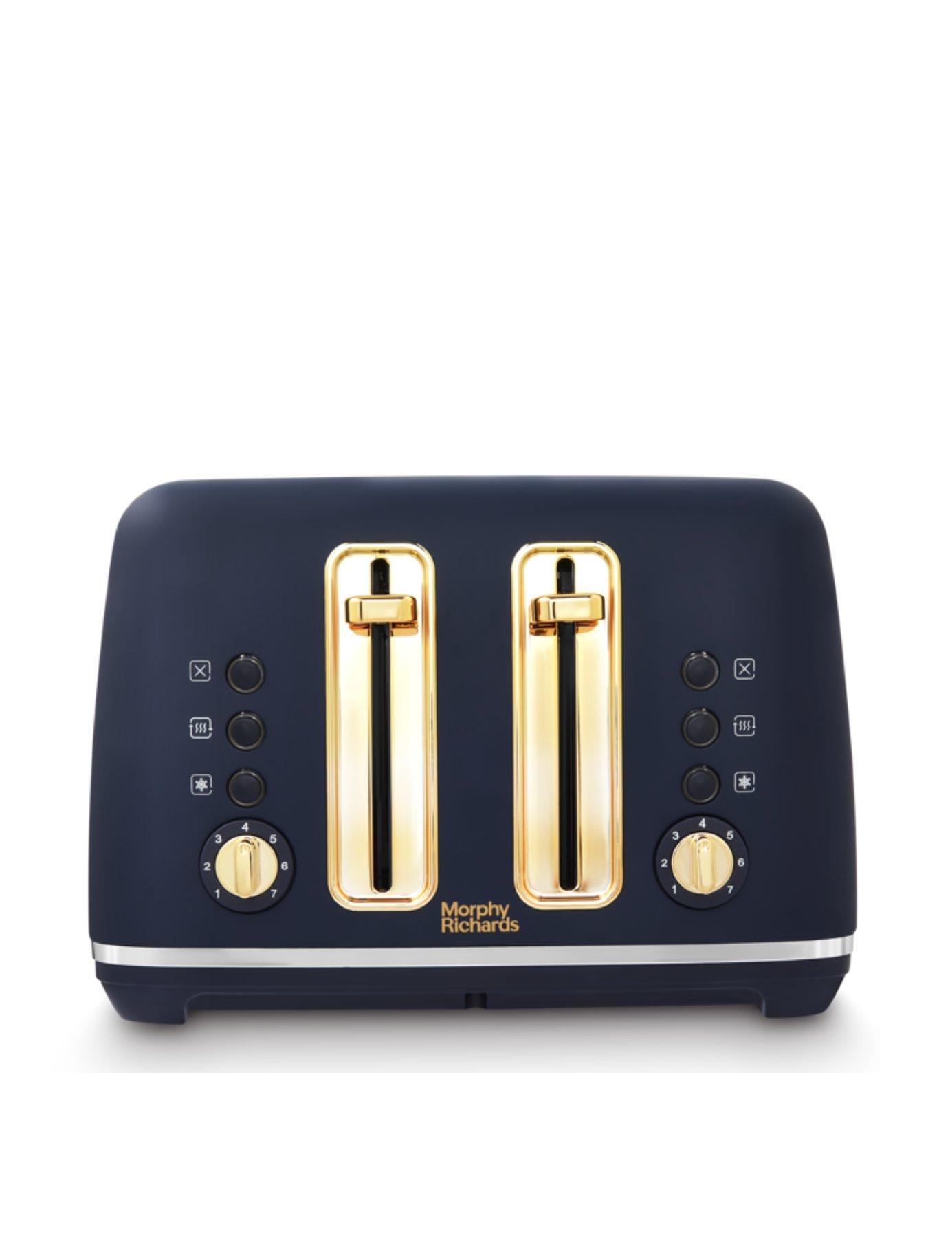  image of morphy-richards-accents-gold-4-slice-toaster-navy