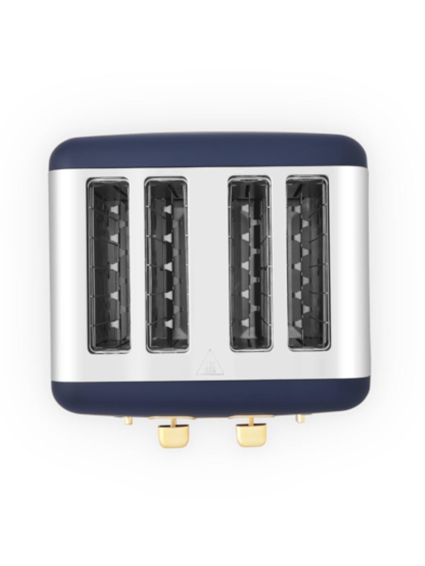  image of morphy-richards-accents-gold-4-slice-toaster-navy