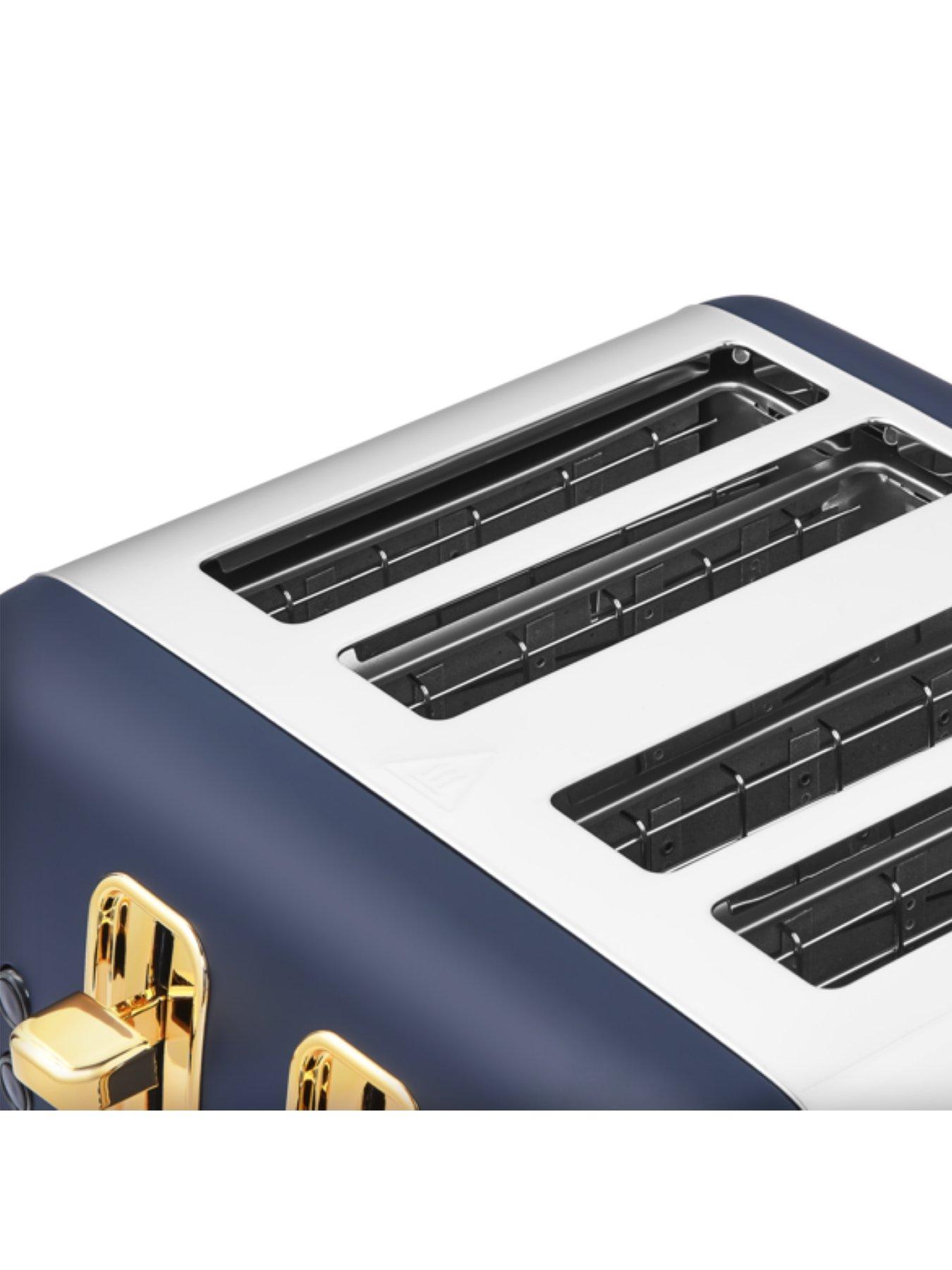  image of morphy-richards-accents-gold-4-slice-toaster-navy