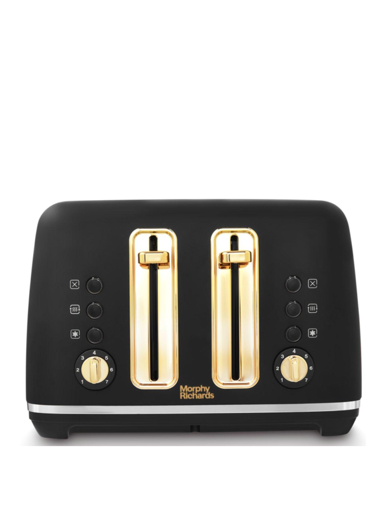 Morphy Richards Accents Gold 4 Slice Toaster - Black