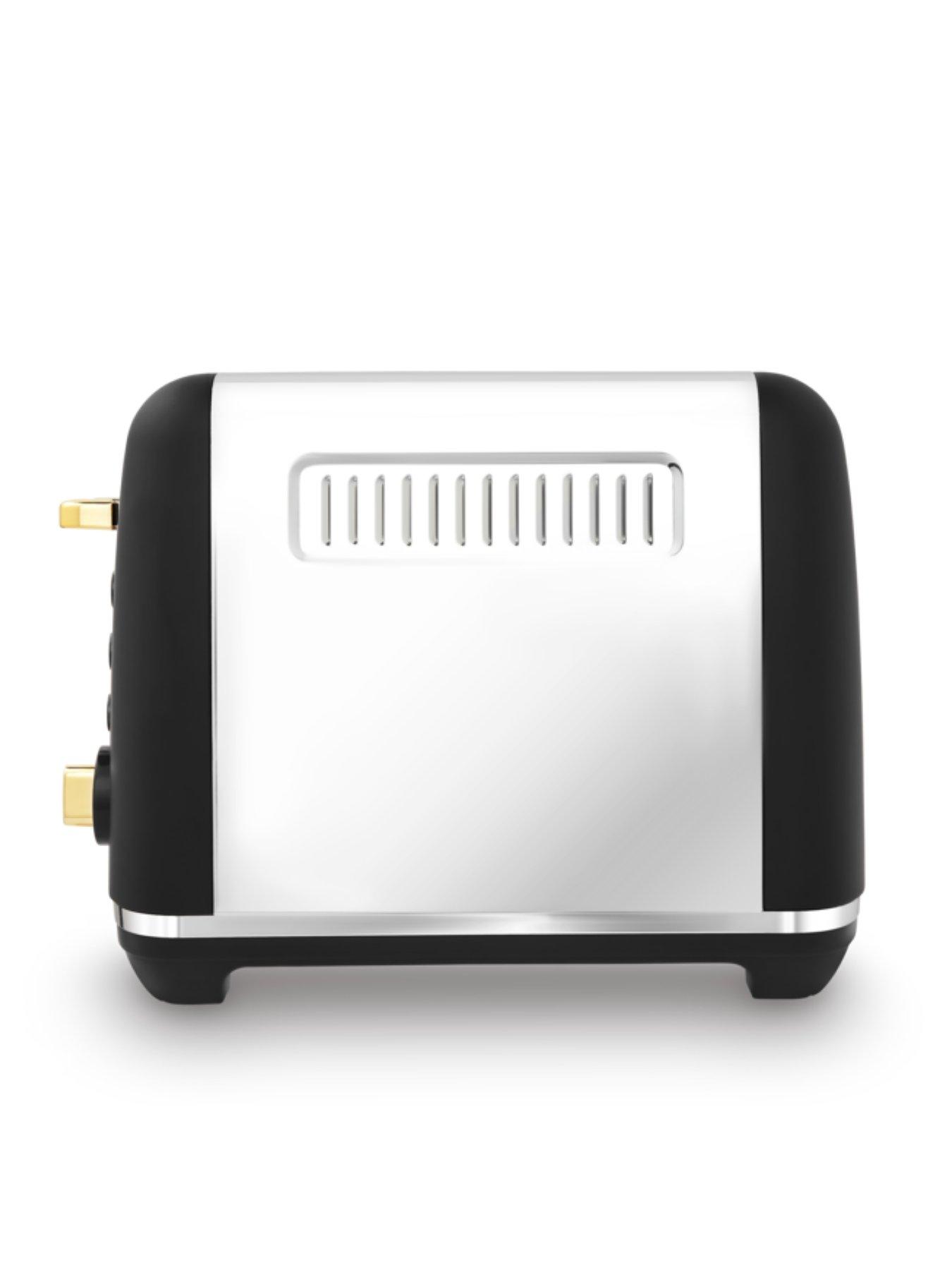  image of morphy-richards-accents-gold-4-slice-toaster-black