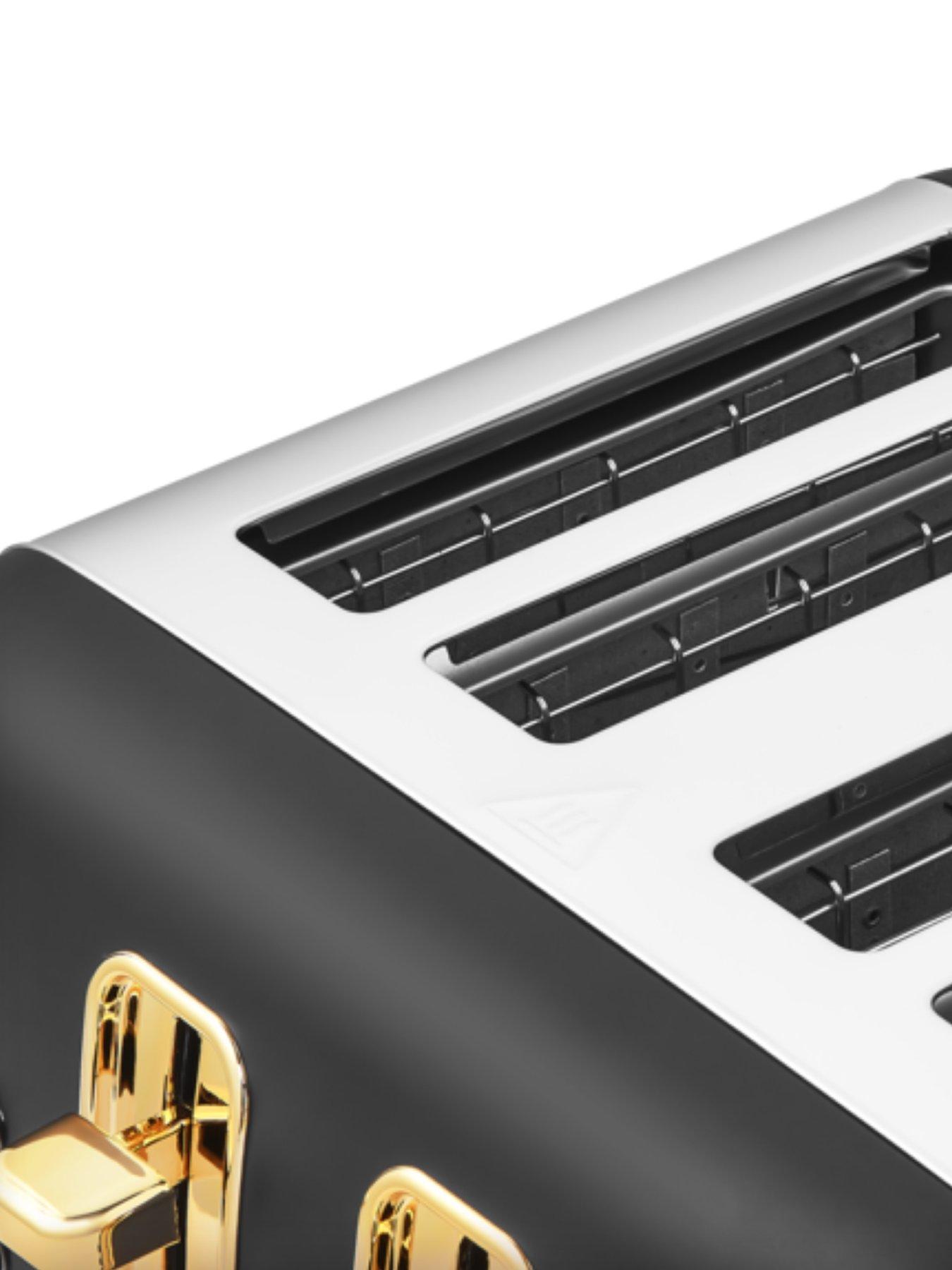  image of morphy-richards-accents-gold-4-slice-toaster-black